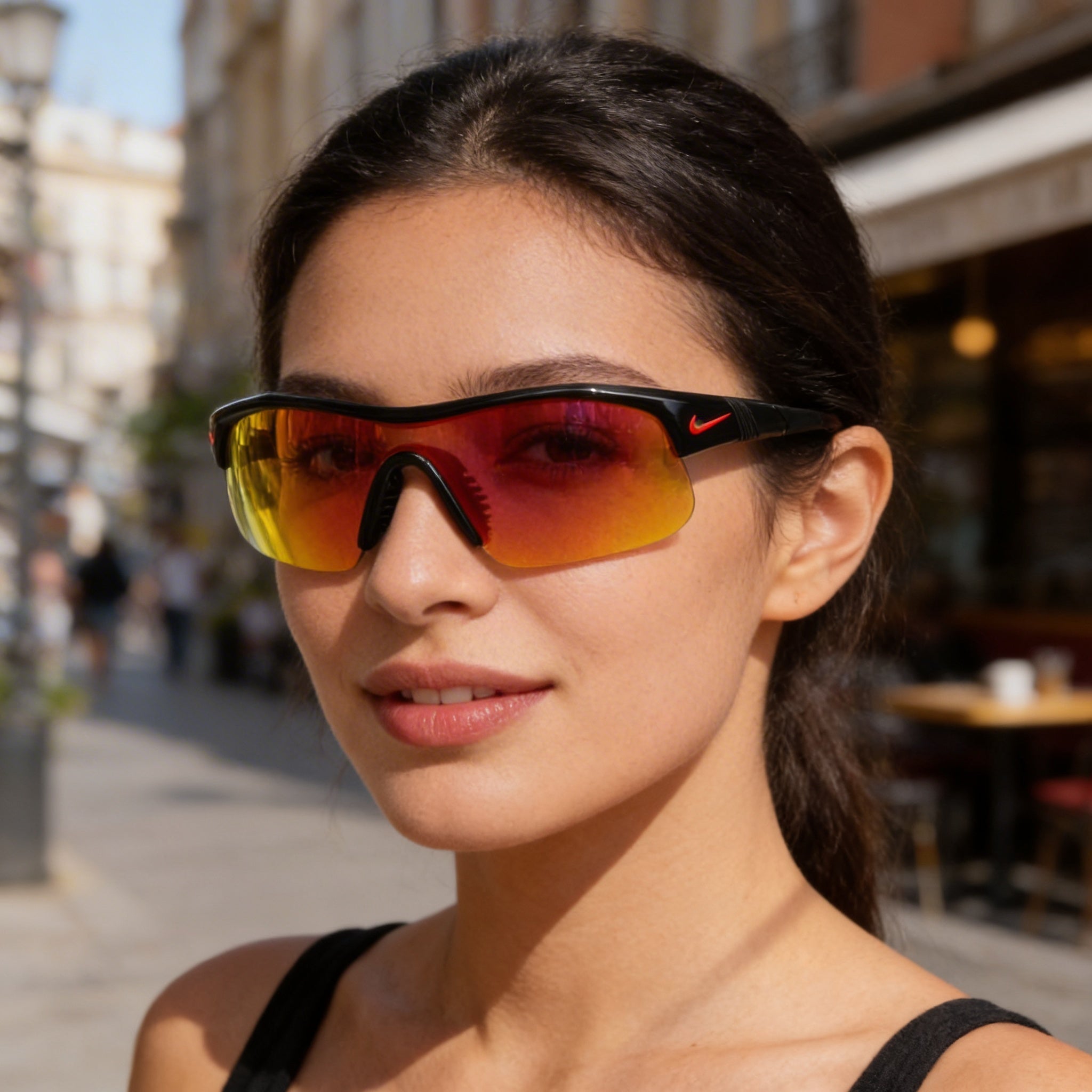 Nike Show X1 N Iu4881x Unisex Plastic Frame Sunglasses Polycarbonate Lenses UV 400 Black Red Mirror Grey Red 58mm, Photo 3