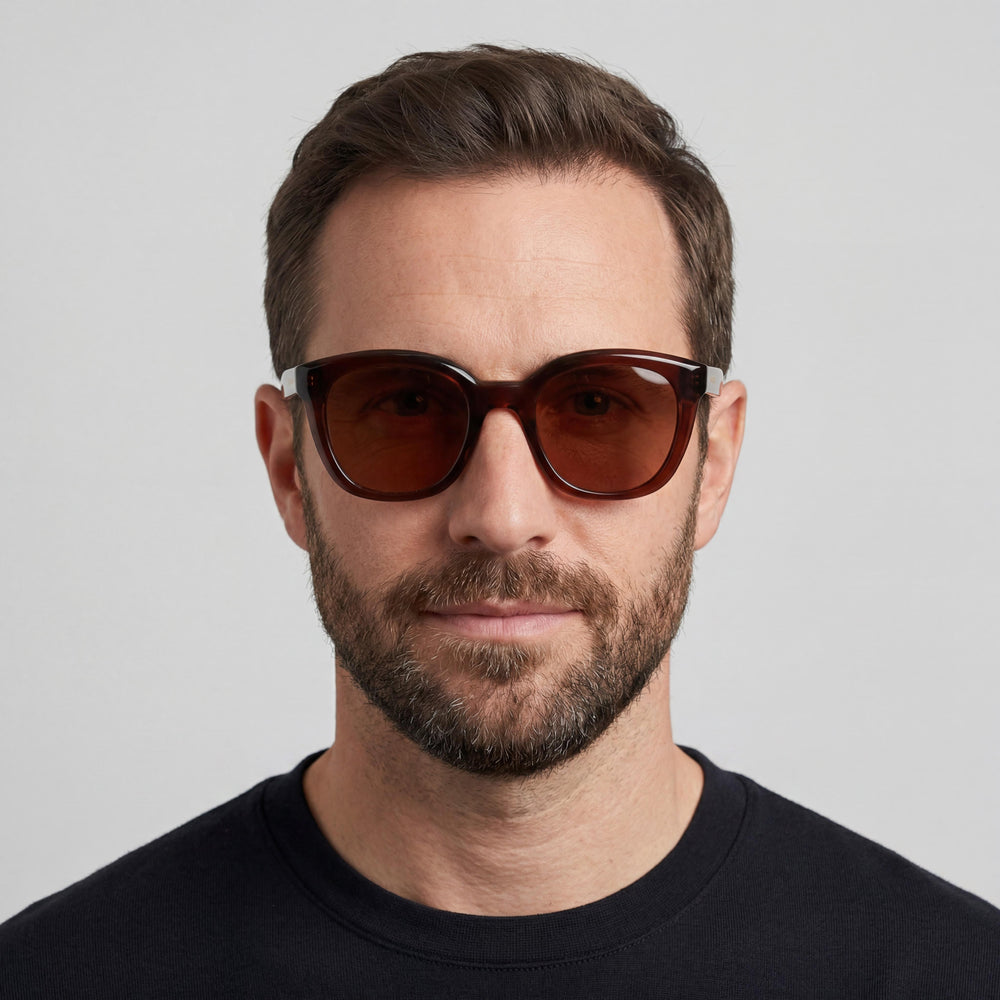 Salvatore Ferragamo Ojo de Gato Hombre Transparente Marrón Inyectado Protección UV 52mm