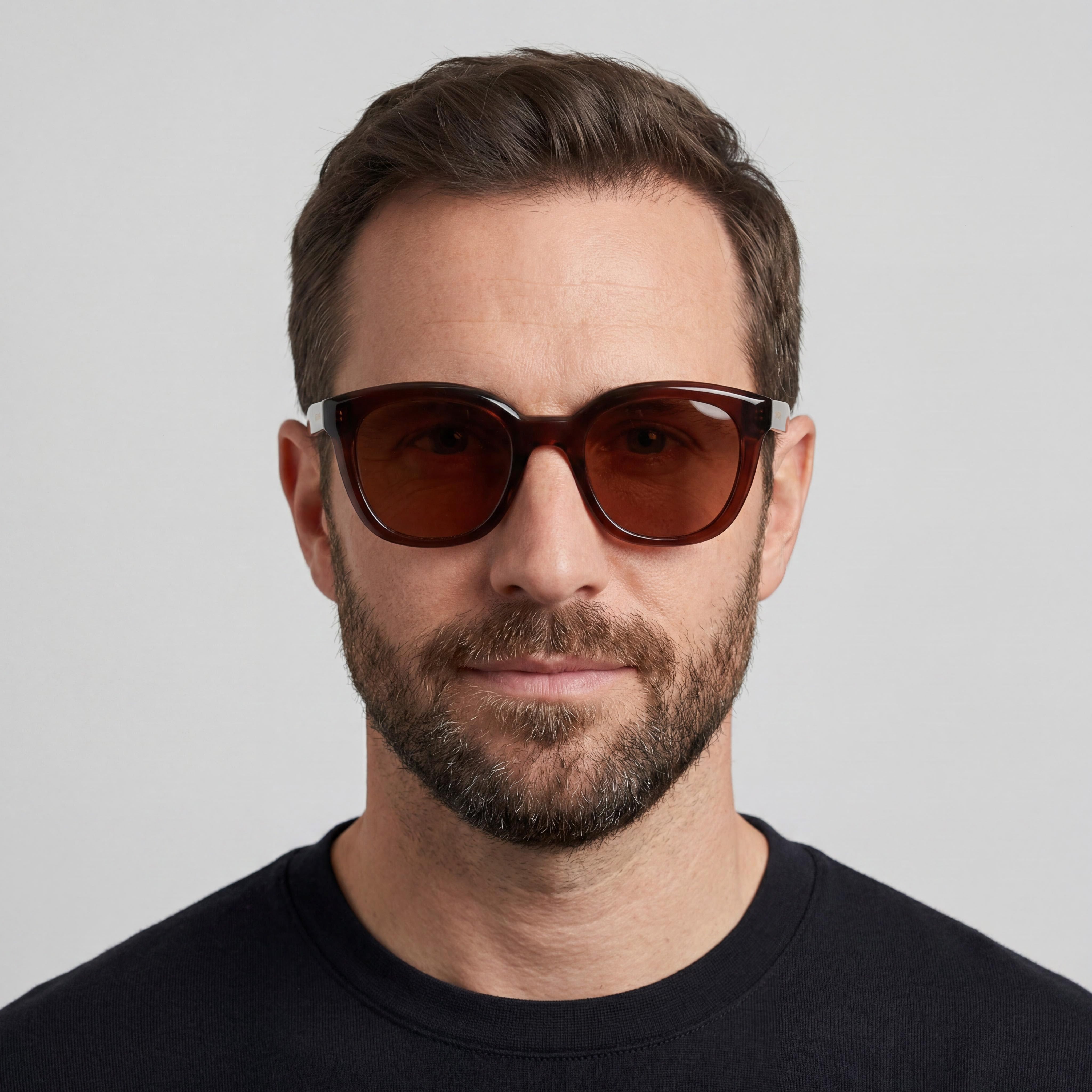 Salvatore Ferragamo Ojo de Gato Hombre Transparente Marrón Inyectado Protección UV 52mm, Photo 3