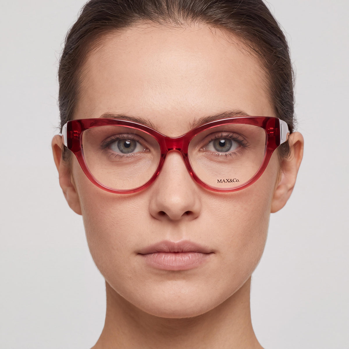 Max&Co. Women's Casual Eyeglasses with Acetate Frame in Bordeaux - Lens Width 53mm, Bridge 16mm, Temple Length 140mm, Photo 4