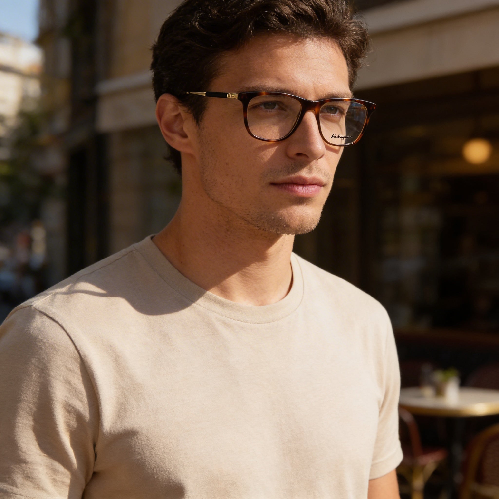 Gafas de plástico Salvatore Ferragamo SF2926 para hombre, color tortuga, 54 mm, Photo 4