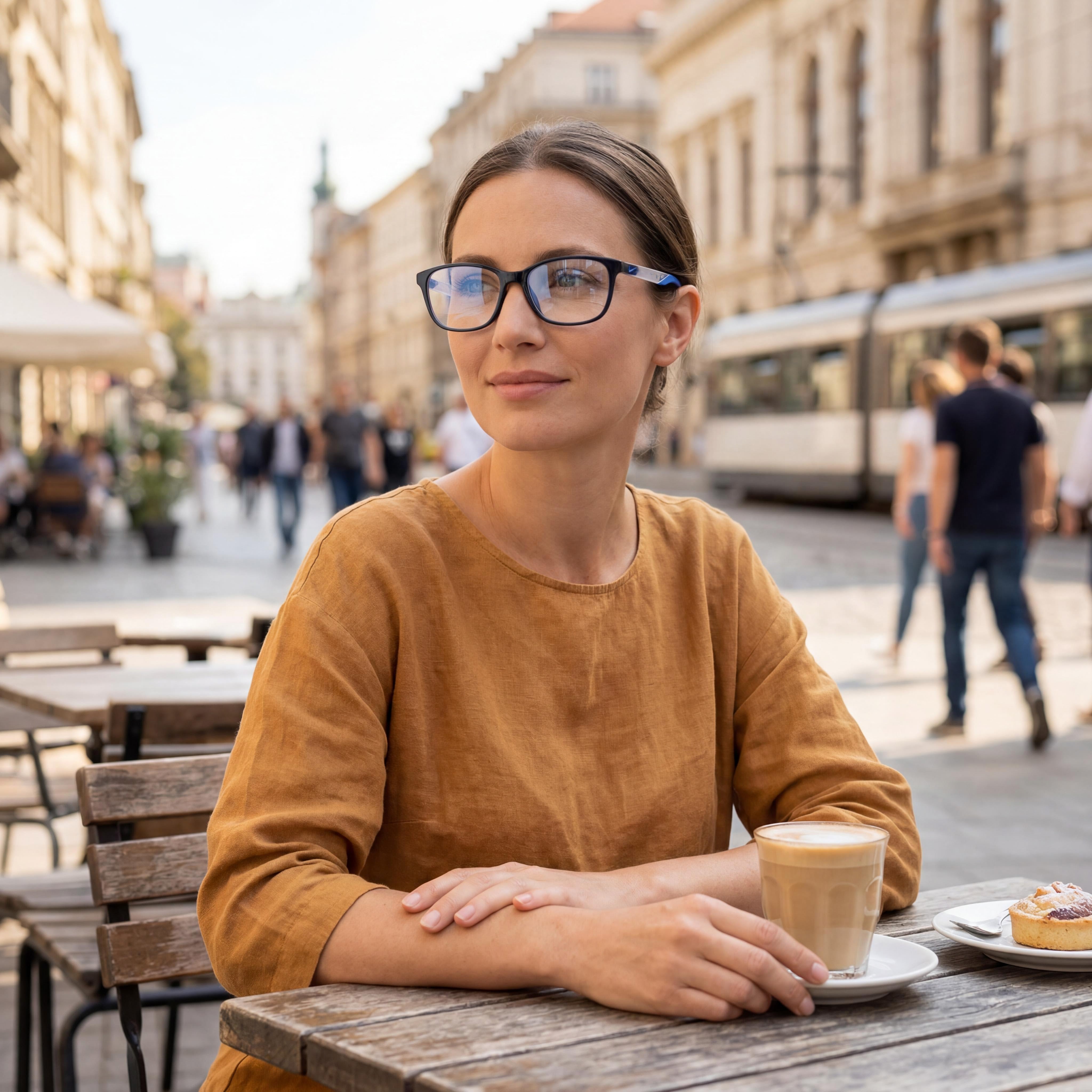 Nike Classic Unisex Eyeglasses with Obsidian Acetate Frame and Transparent Polycarbonate Lenses, 55mm Lens Width, Photo 4