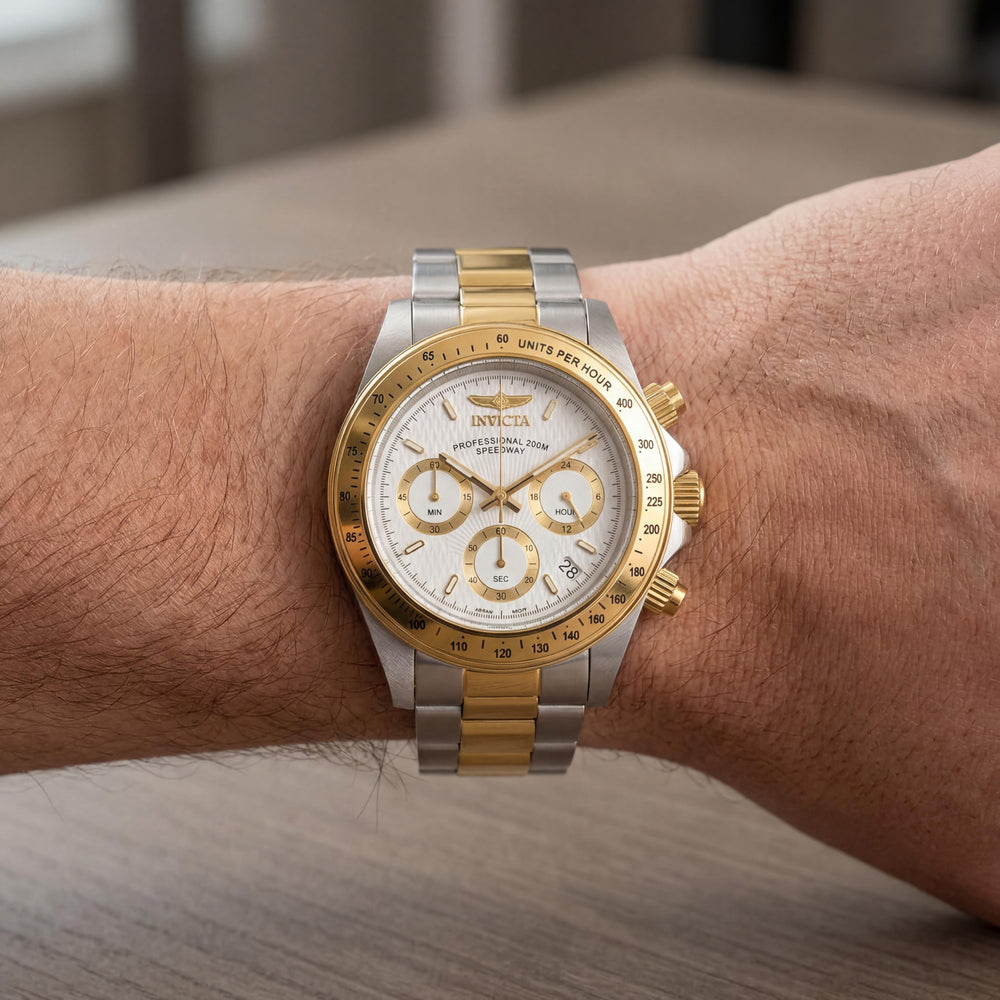 Invicta Speedway 9212 Men's Silver Gold Chronograph Watch, 40mm