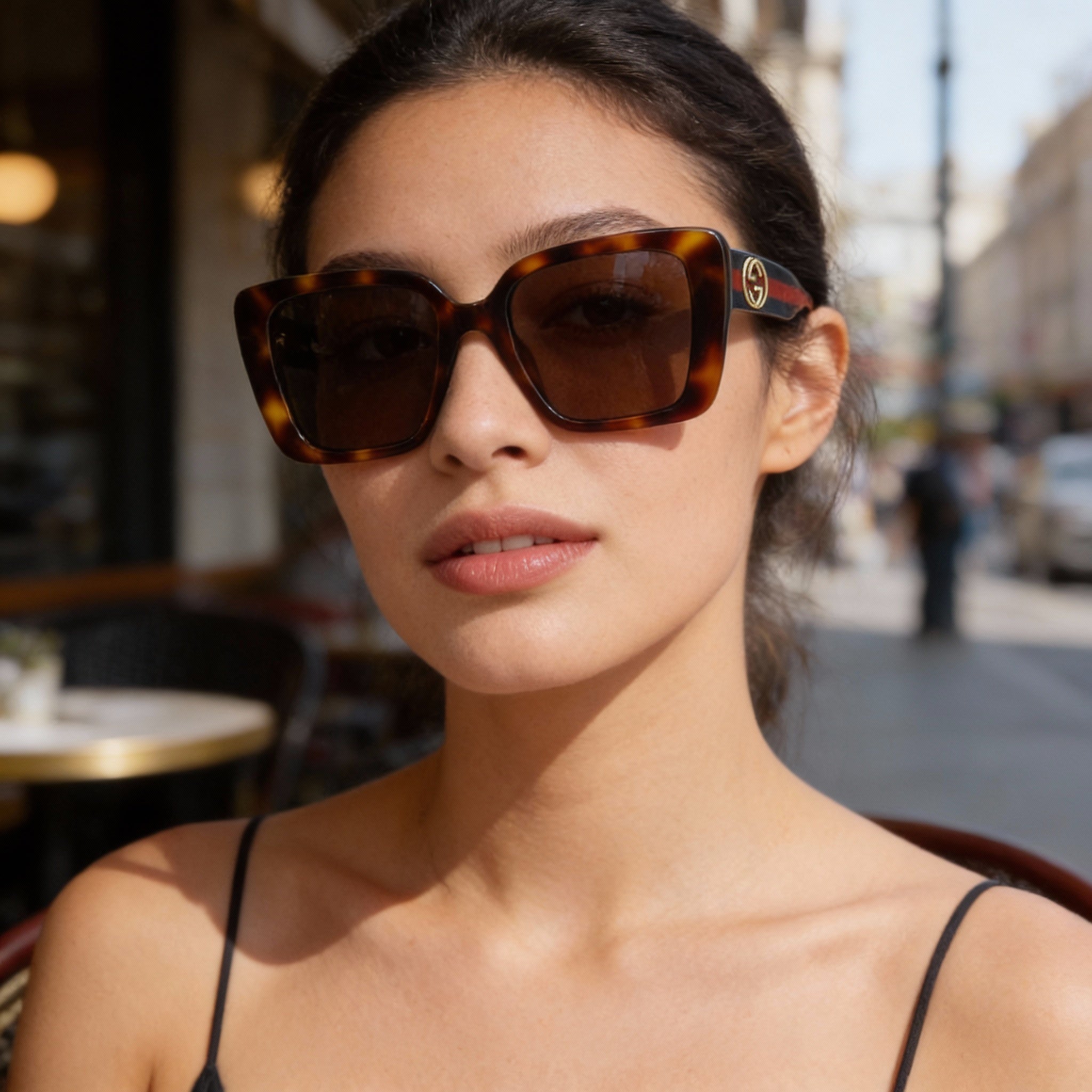 Gucci Modern GG1862S Unisex Black Recycled Eyewear Sunglasses with 52mm Lens, 18mm Bridge, 145mm Temple, Photo 4