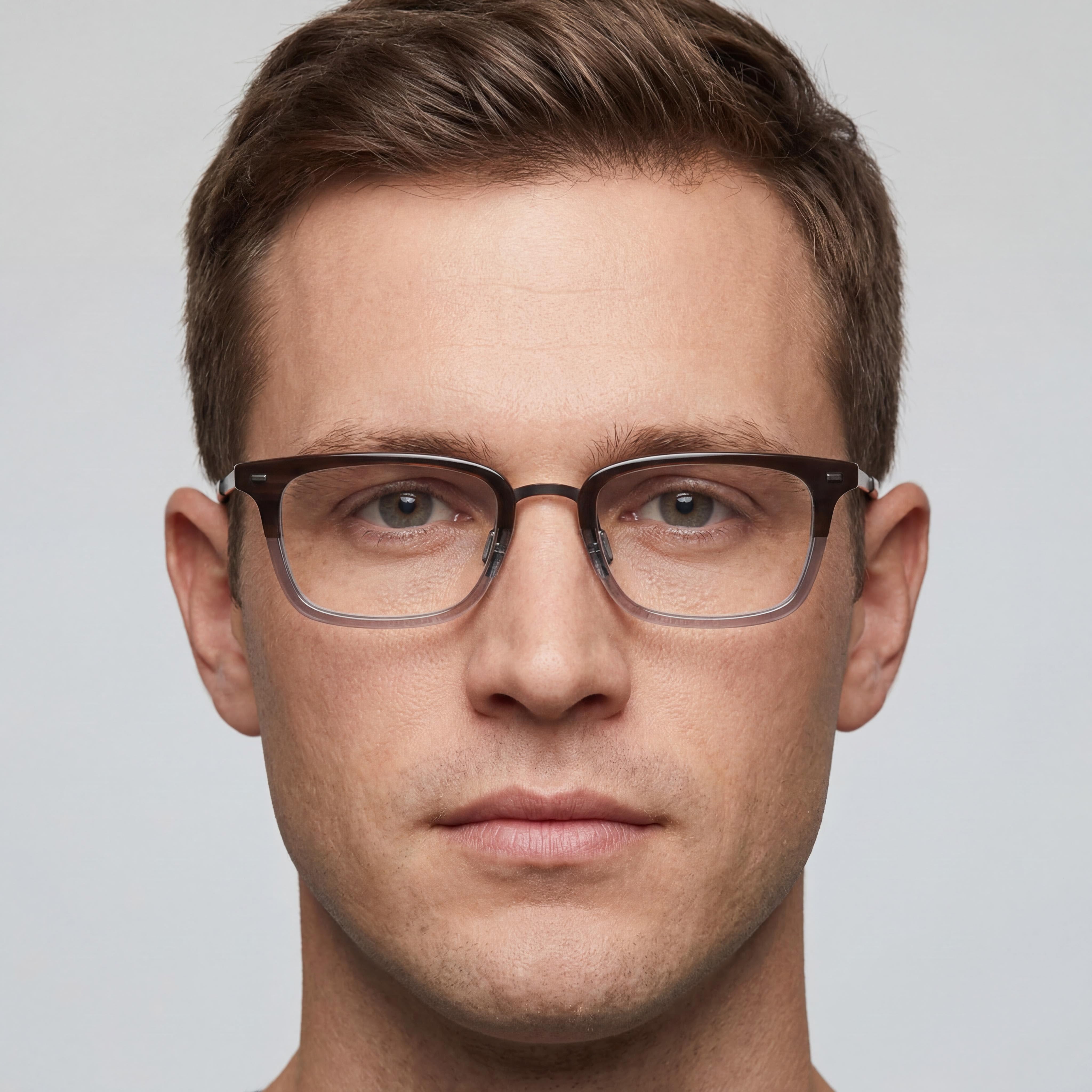 Flexon B2021 Unisex Metal Brown Horn Eyeglasses 54mm, Photo 4