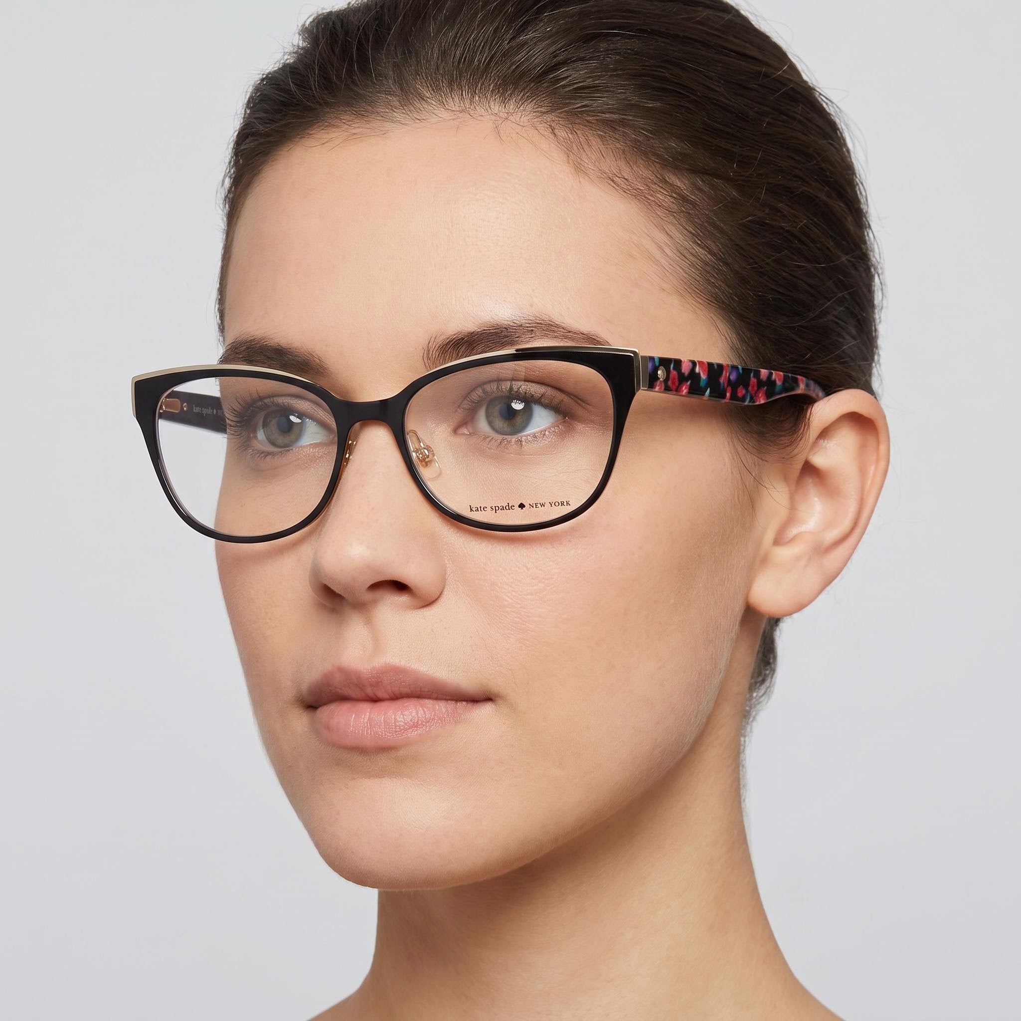 Kate Spade New York Vandra Gafas graduadas de metal negro con montura completa de ojo de gato para mujer 52-16-140, Photo 4