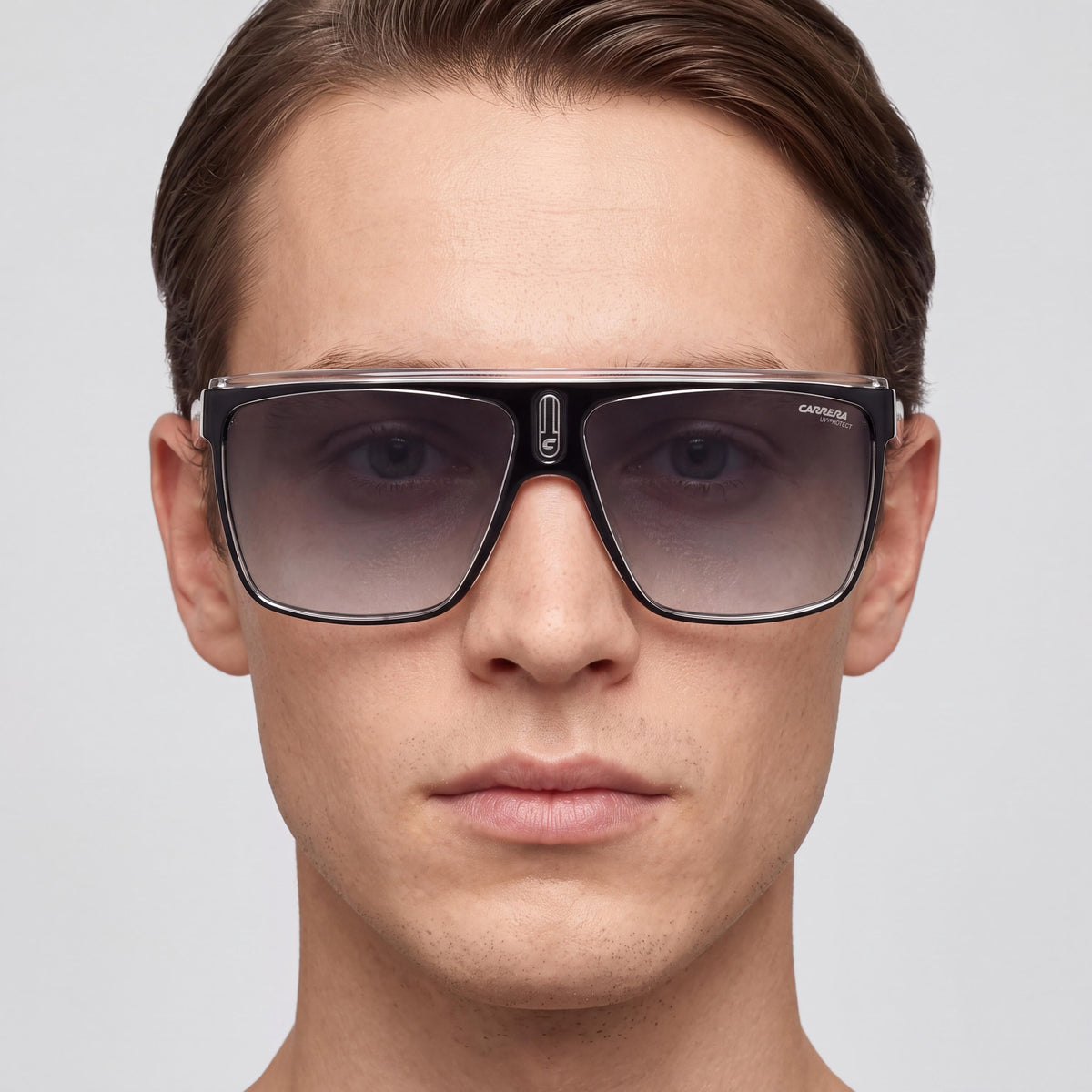 Gafas de sol unisex Carrera Carrera 22/N de poliamida en tonos negro, blanco y gris, no polarizadas, con protección UV, 63mm, Photo 4