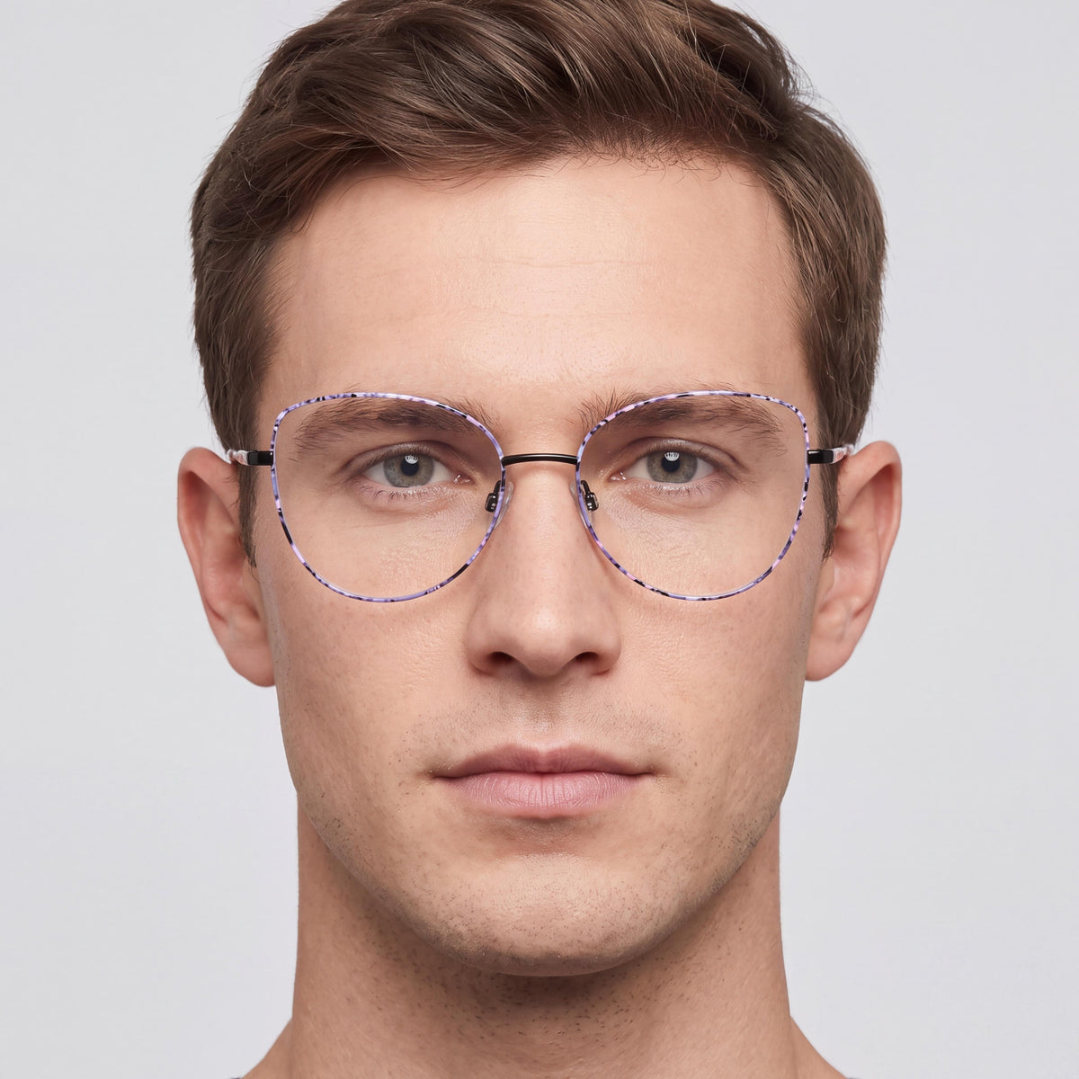 bebe Bb5207 Men's Floral Jet Metal Frame Eyewear with Clear Polycarbonate Lenses, 51mm Lens Width, Photo 4