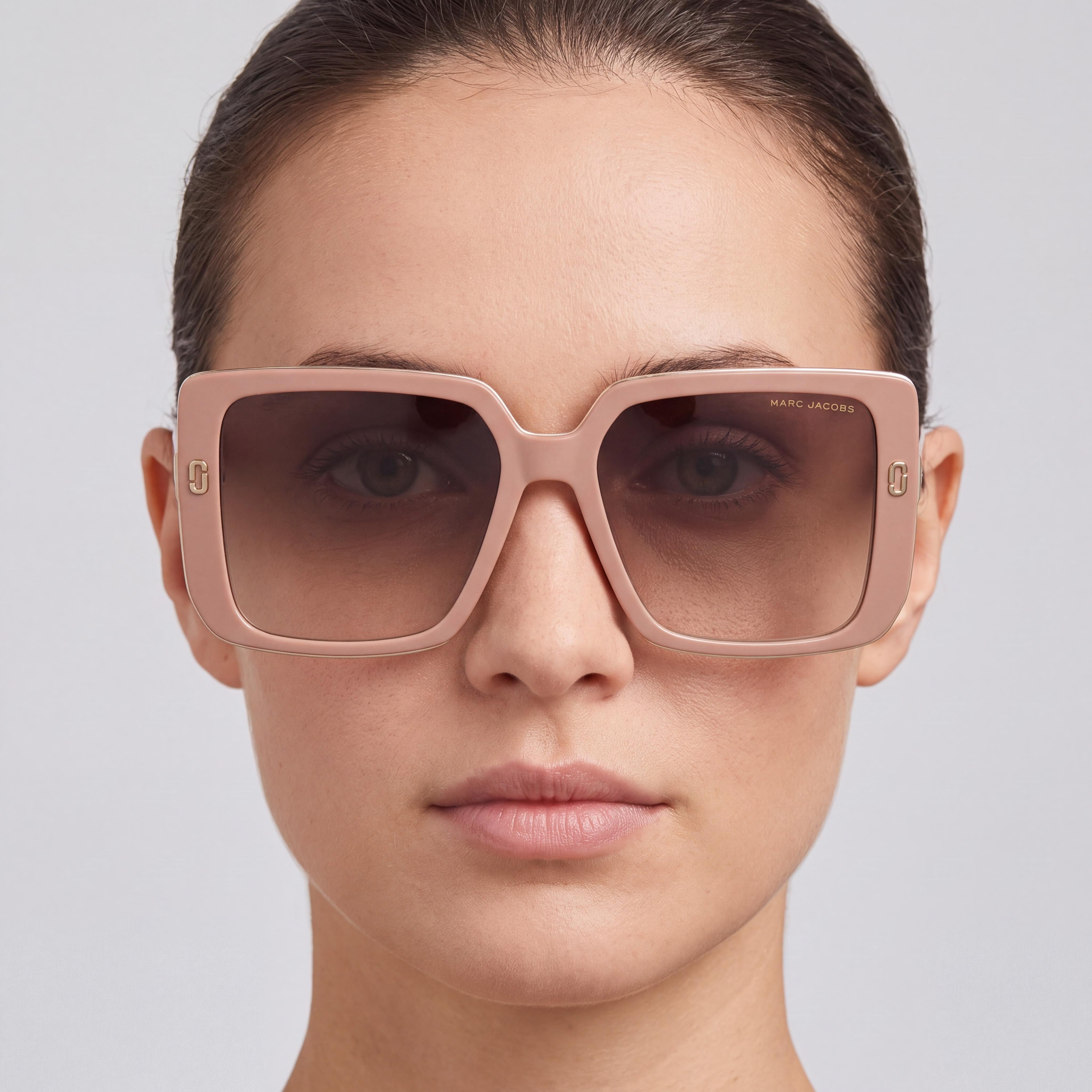Gafas de sol clásicas Marc Jacobs para mujer con montura beige y lentes no polarizadas, puente 16 mm, patilla 145 mm, Photo 4