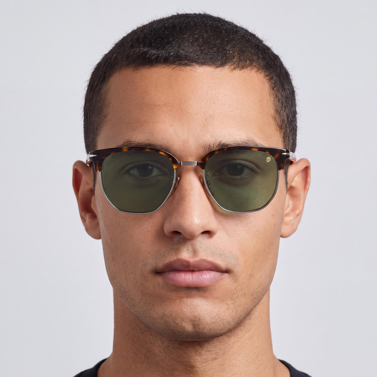 Beckham Classic Men's Havana Ruthenium Metal Non-Polarized Sunglasses, Green Lens 54, Photo 4