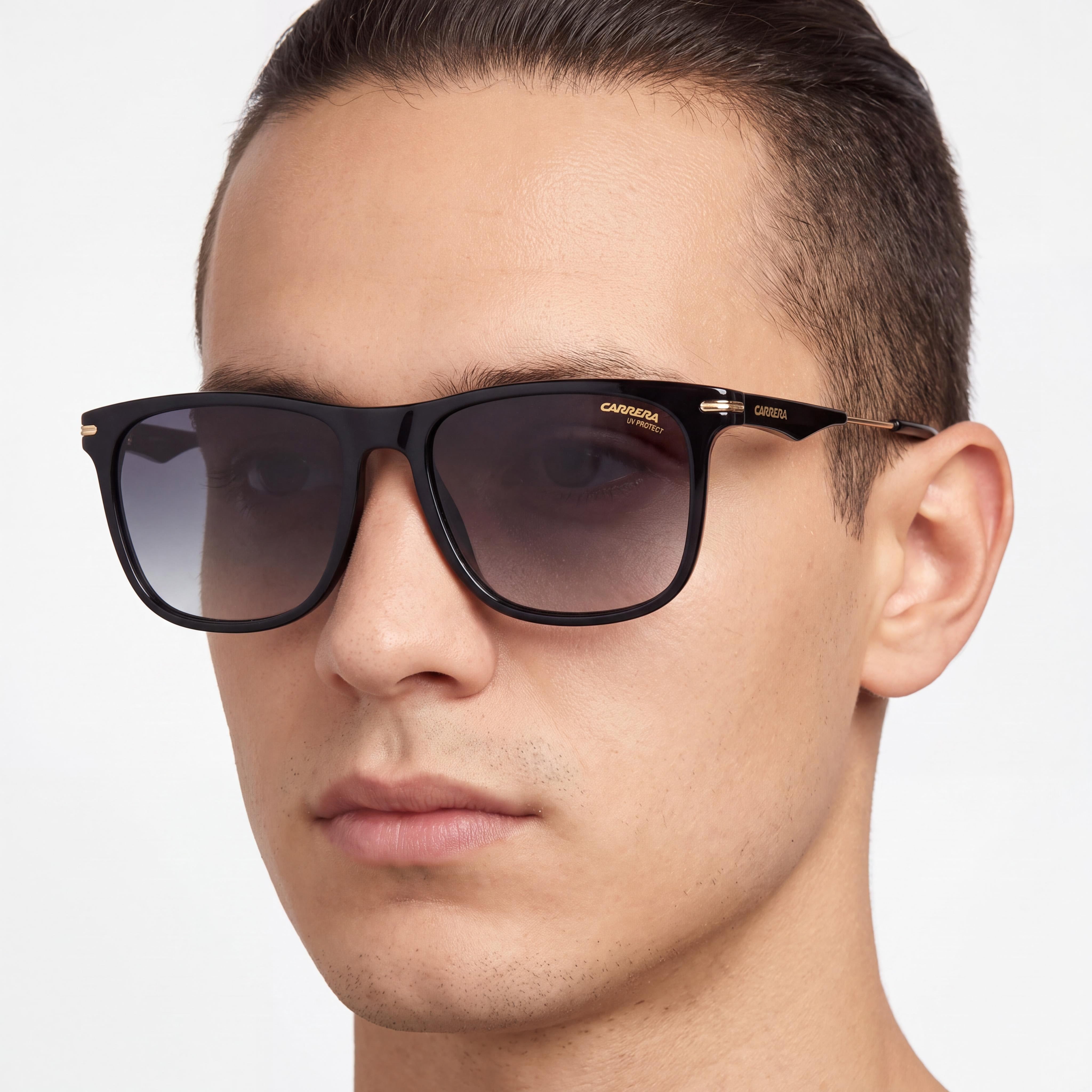 Gafas de sol Carrera 276/S unisex de poliamida negra con protección UV, sin polarizar, en gris sombreado de 55 mm, Photo 4