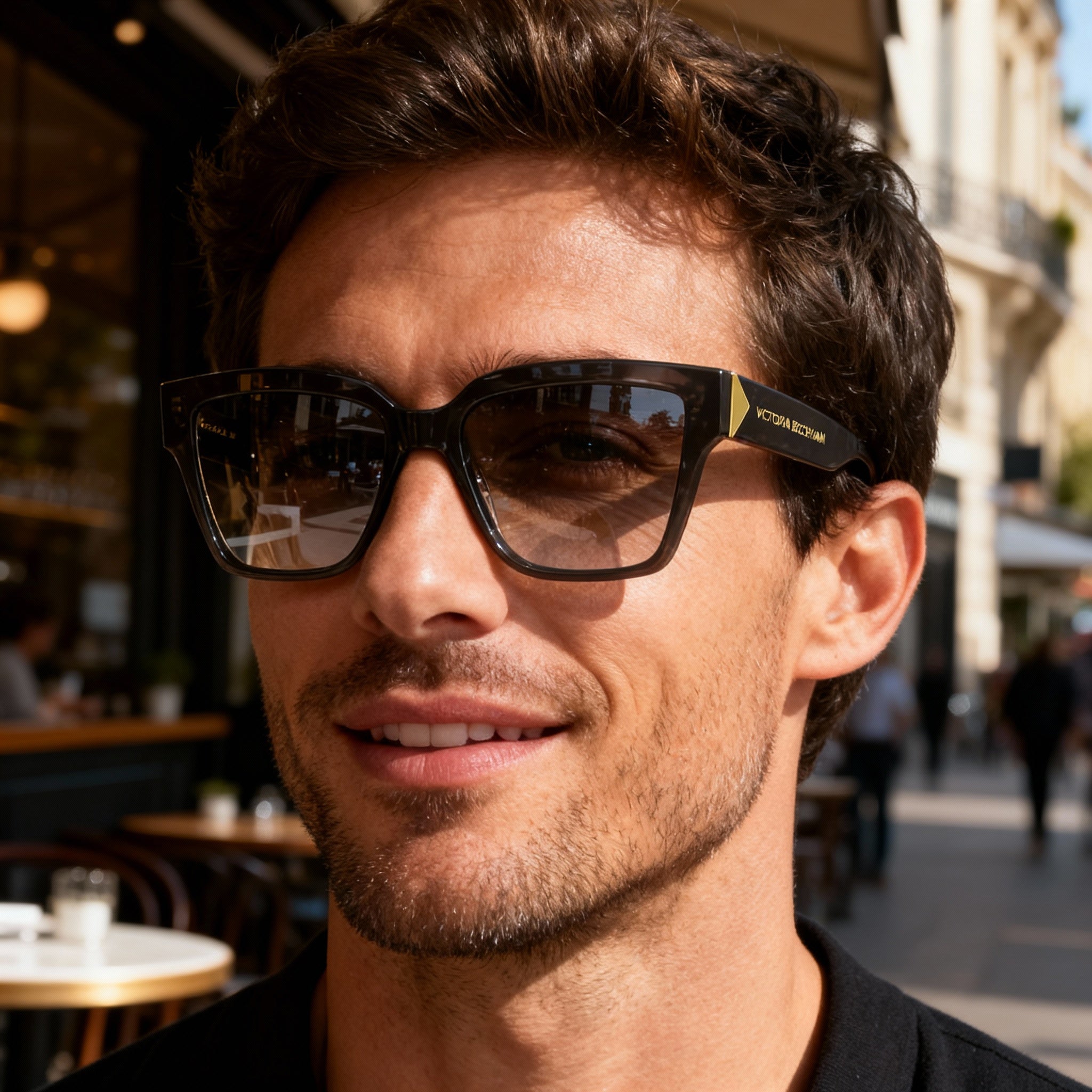 Victoria Beckham VB2659 Modern Men's Acetate Non-Polarised Eyewear with Grey Frame and Lenses, 53mm, Photo 4