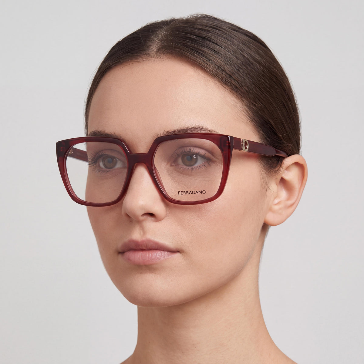 Ferragamo SF3042E Casual Women's Transparent Burgundy Plastic Frame Plastic Lens Ophthalmic Frames 55-18-145mm, Photo 3