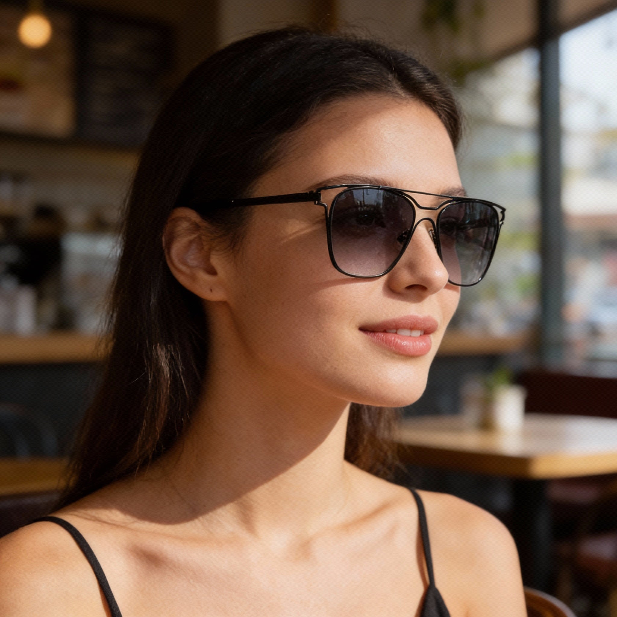 GUESS GF0185 Women's Matte Blue Gradient Smoke Metal Non-Polarized 100% UV Protection Sunglasses 55mm, Photo 6