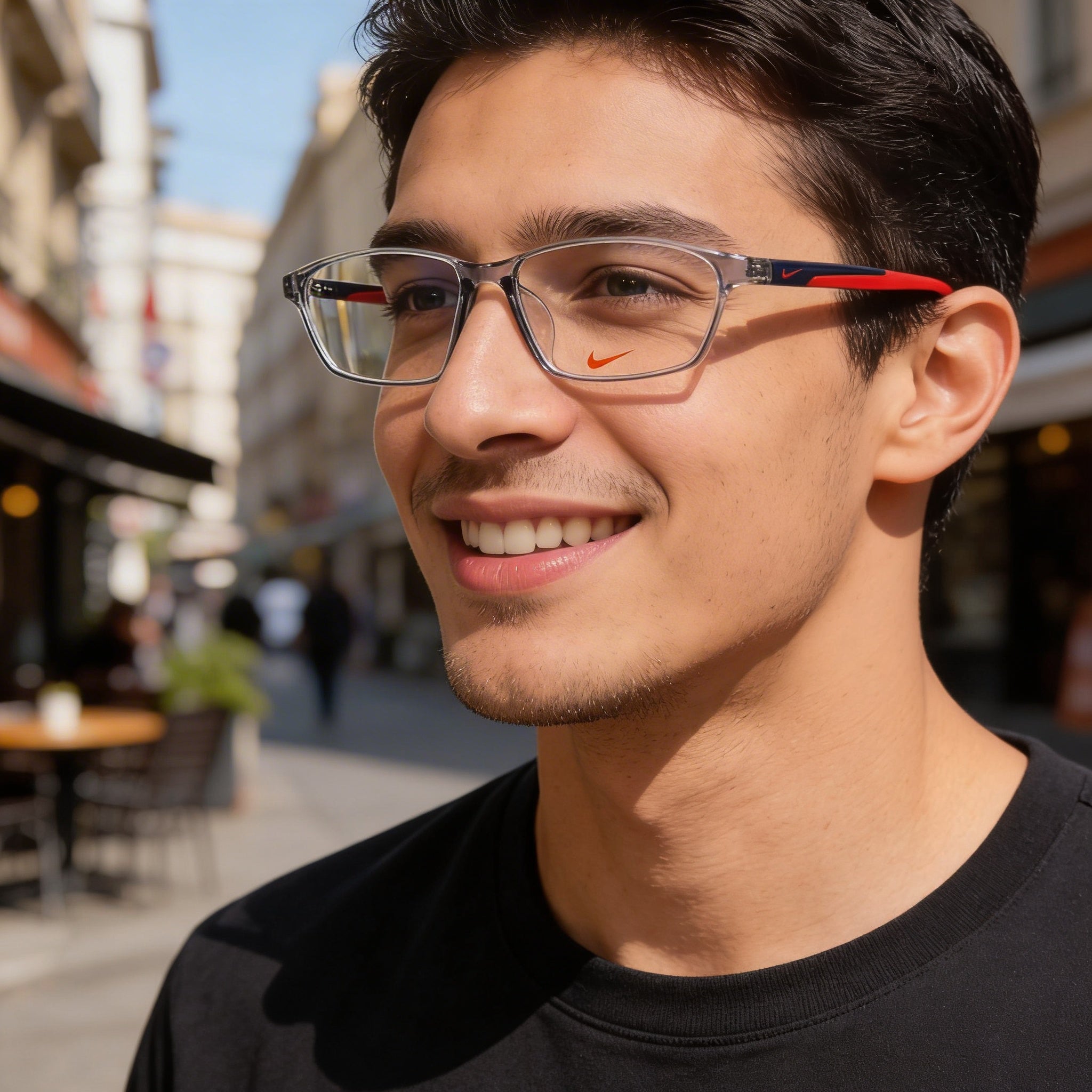 Nike 7130af Men's Eyewear featuring Light Grey Plastic Frame and 57mm Non- Polycarbonate Lenses, Photo 6