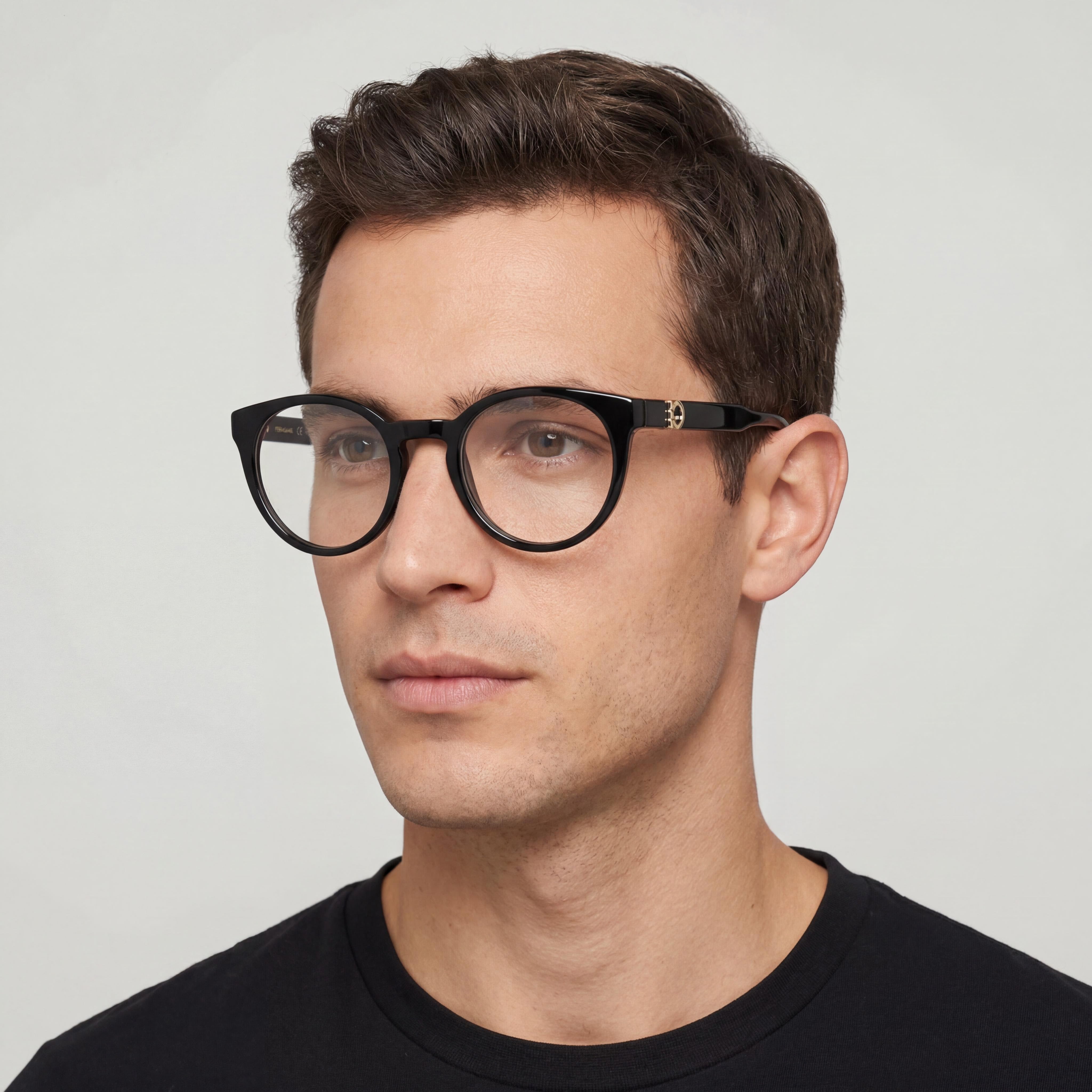Gafas de hombre Ferragamo Sf3032e con montura de acetato multicolor y lentes de policarbonato negras de 51 mm, Photo 3