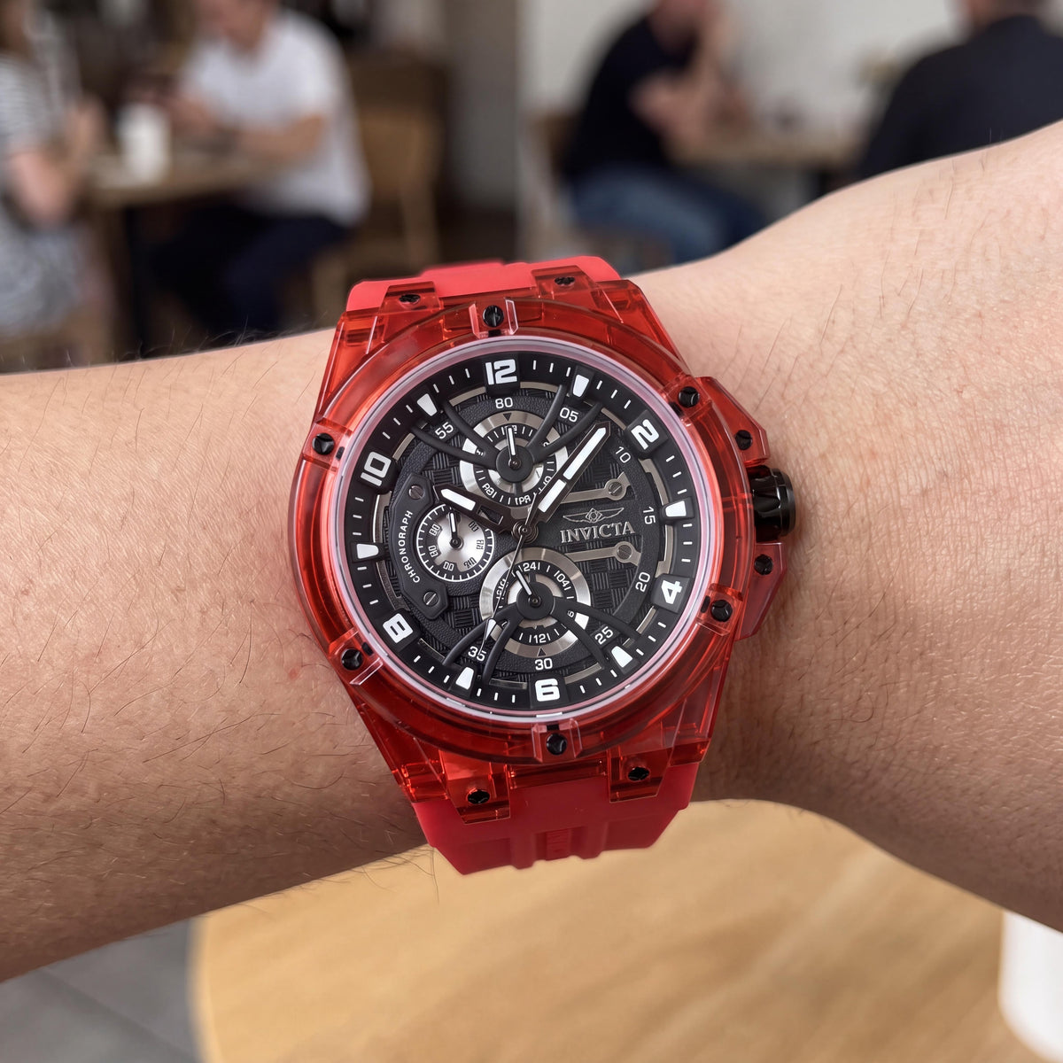 Invicta Racing 48810 Reloj informal unisex, caja de plástico de 46 mm, esfera negra, resistente al agua, Photo 3