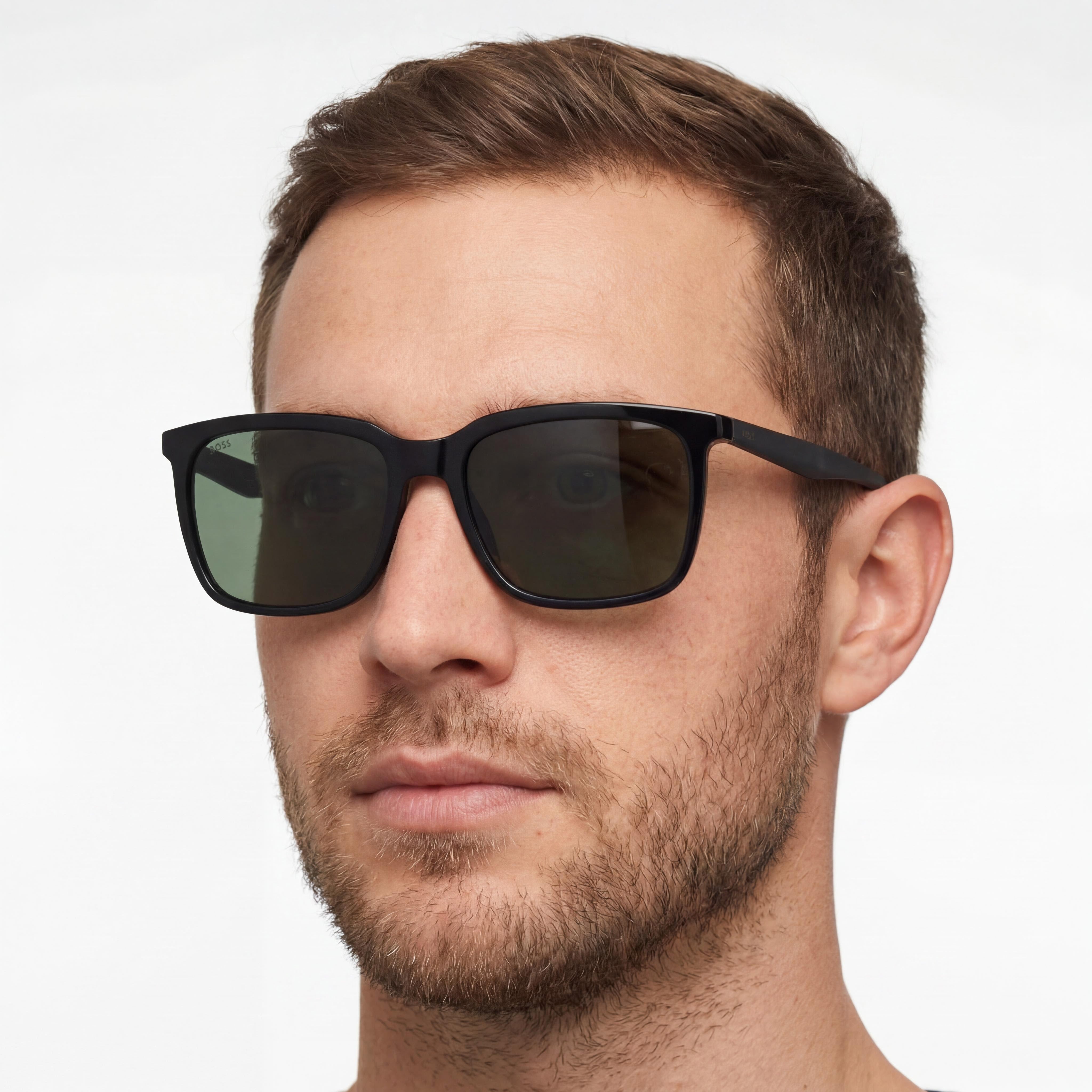 Gafas de sol rectangulares unisex negras BOSS 1579/S de Hugo Boss, 57 mm, Photo 5