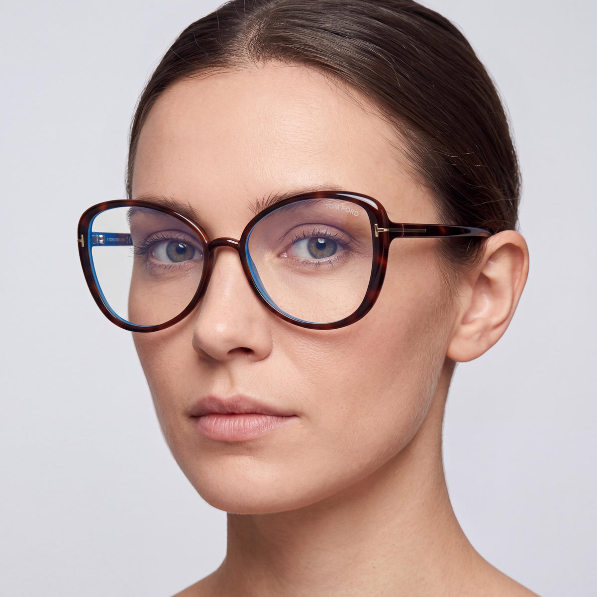 Tom Ford FT5907-B Gafas de Plástico con Filtro de Luz Azul Mariposa para Mujer Dark Havana 55mm, Photo 4