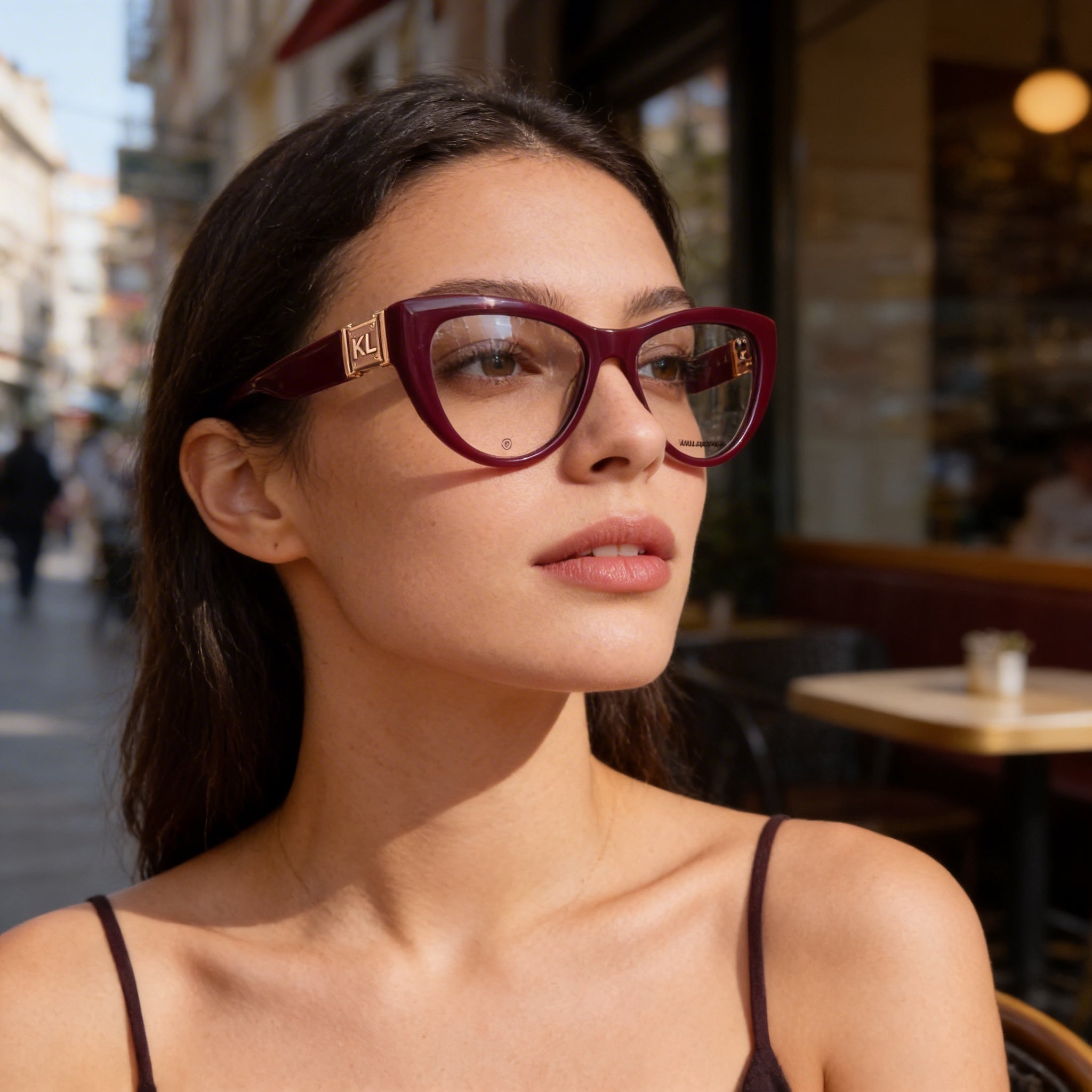 Gafas de sol KARL LAGERFELD modernas para mujer, montura texturizada de acetato gris con lentes de policarbonato, 54 mm, Photo 5