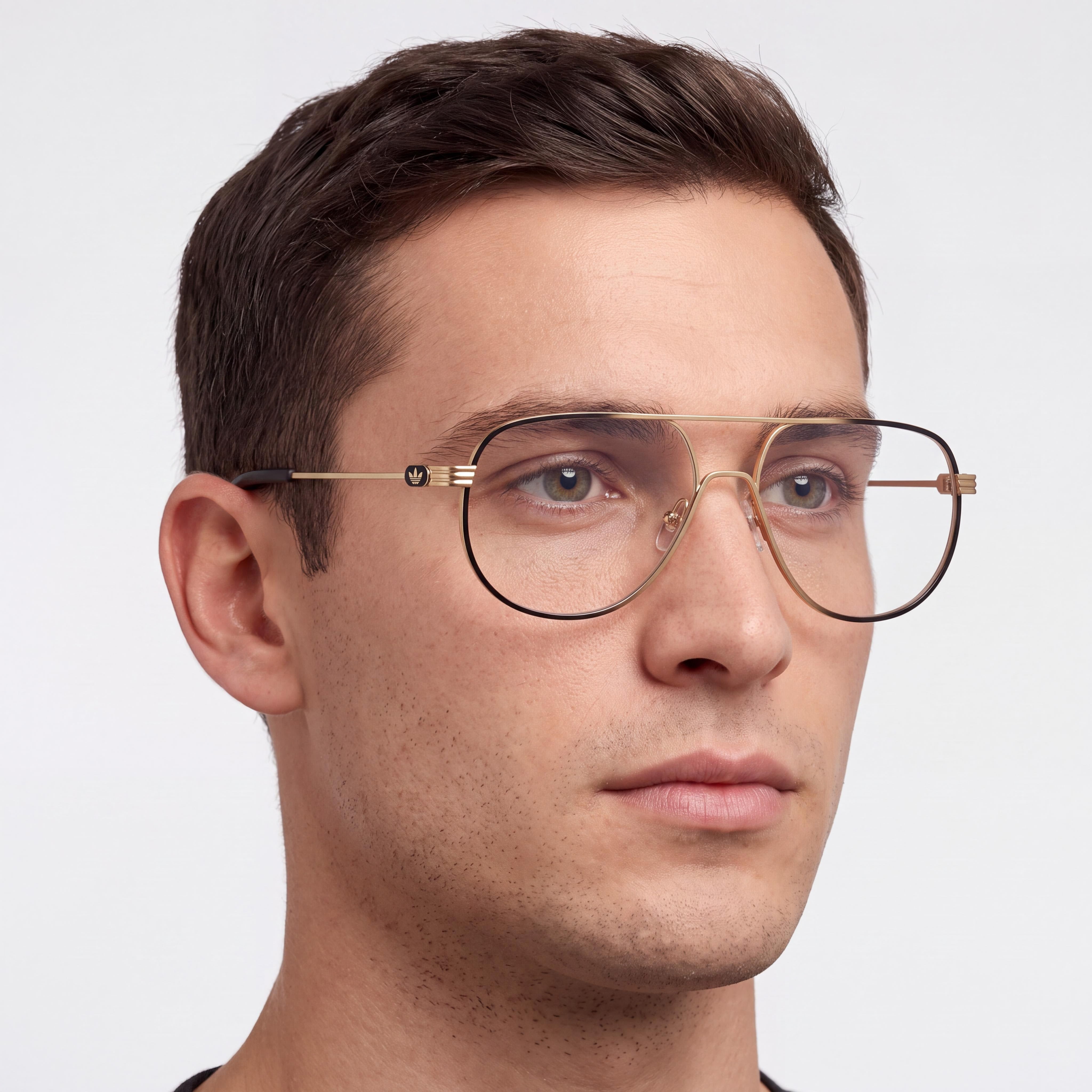 Gafas adidas Originals Or5117 de metal dorado mate profundo para hombre con lentes de 55 mm, puente de 15 mm, patillas de 145 mm, Photo 5