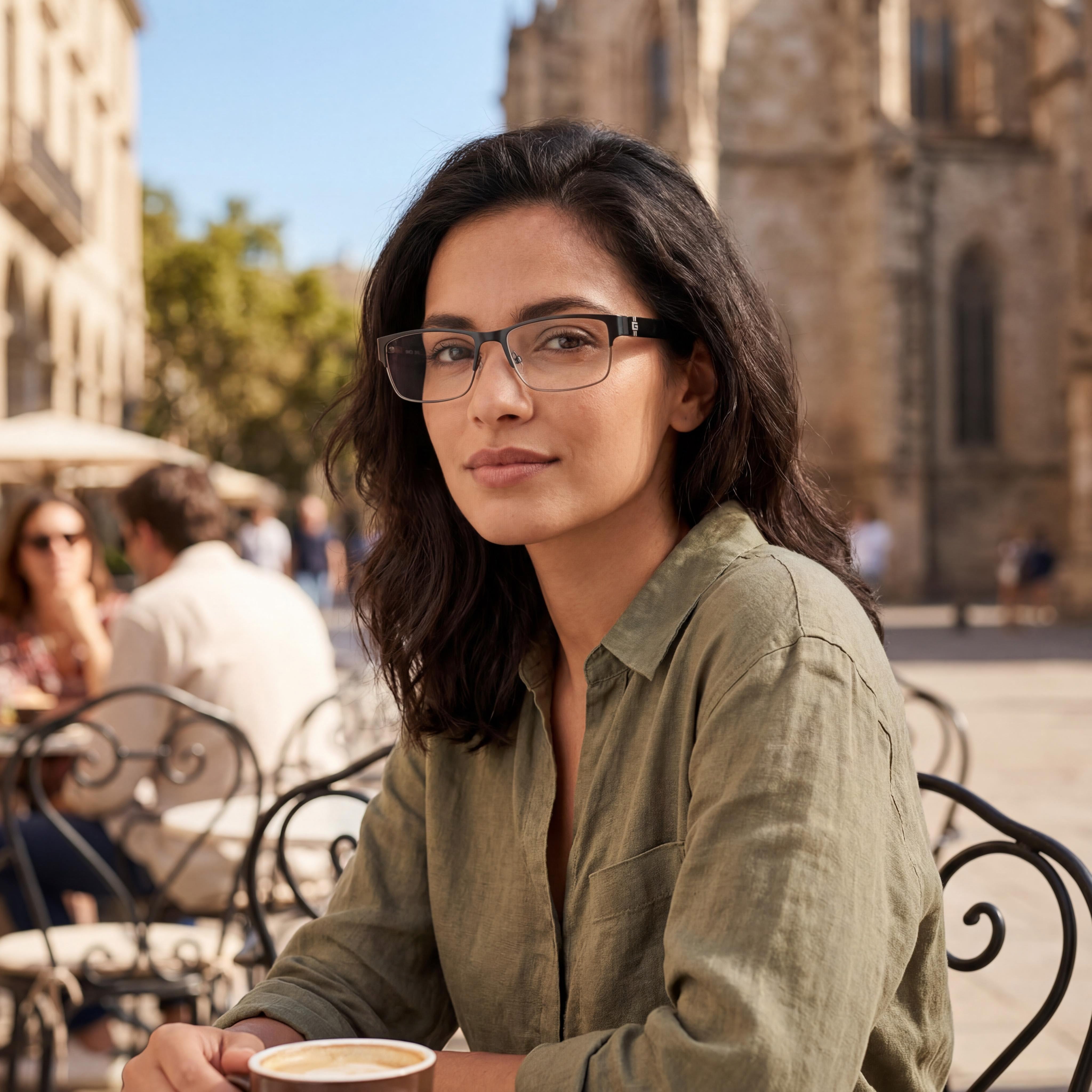 GUESS Women's Modern Professional Acetate Eyeglasses with Matte Black Frame, Size 54-17-145, Photo 5