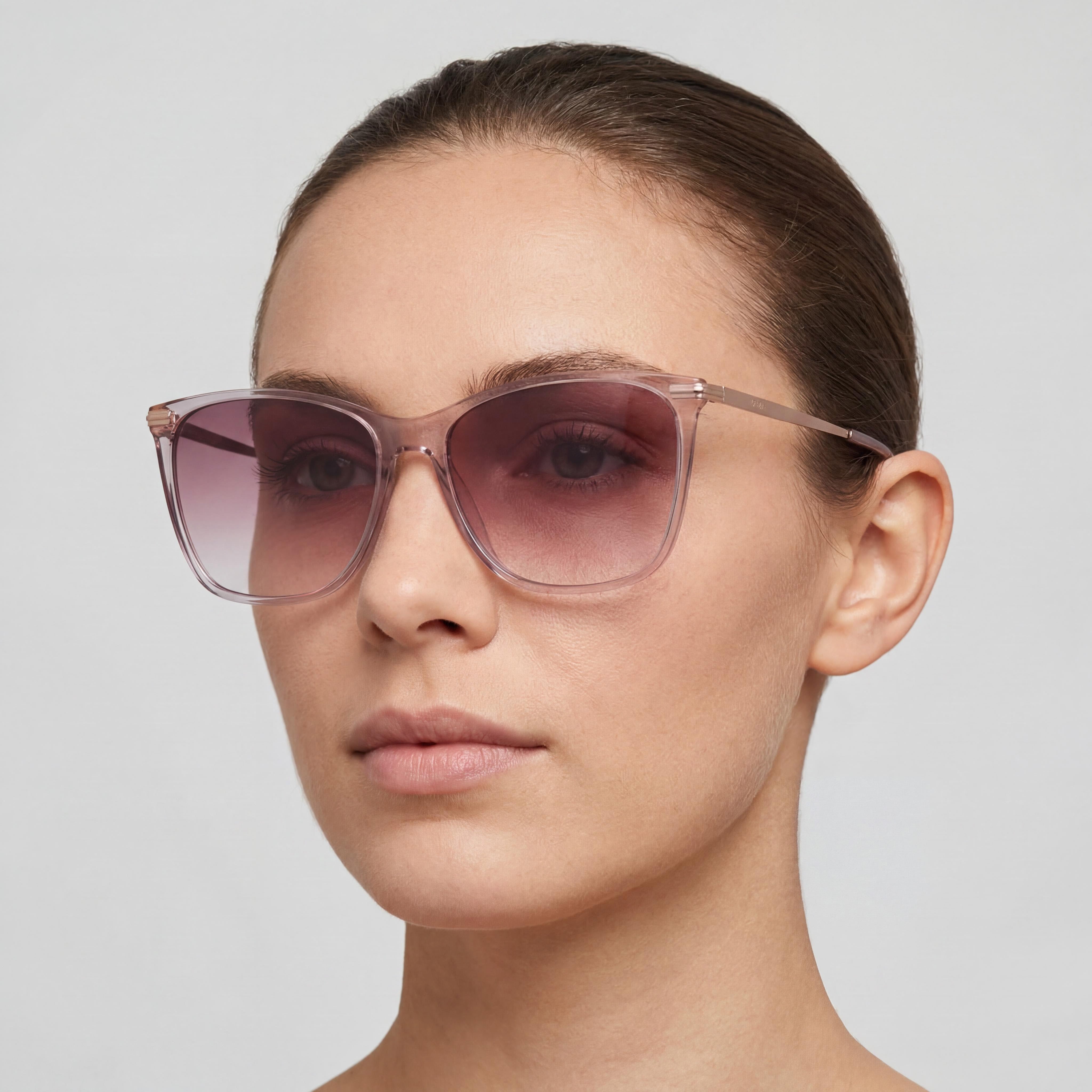 Hugo Boss Casual Women's Pink Gold Light Acetate Sunglasses, Burgundy Shaded Pink Lens, 100% UV Protection, 58mm, Photo 4