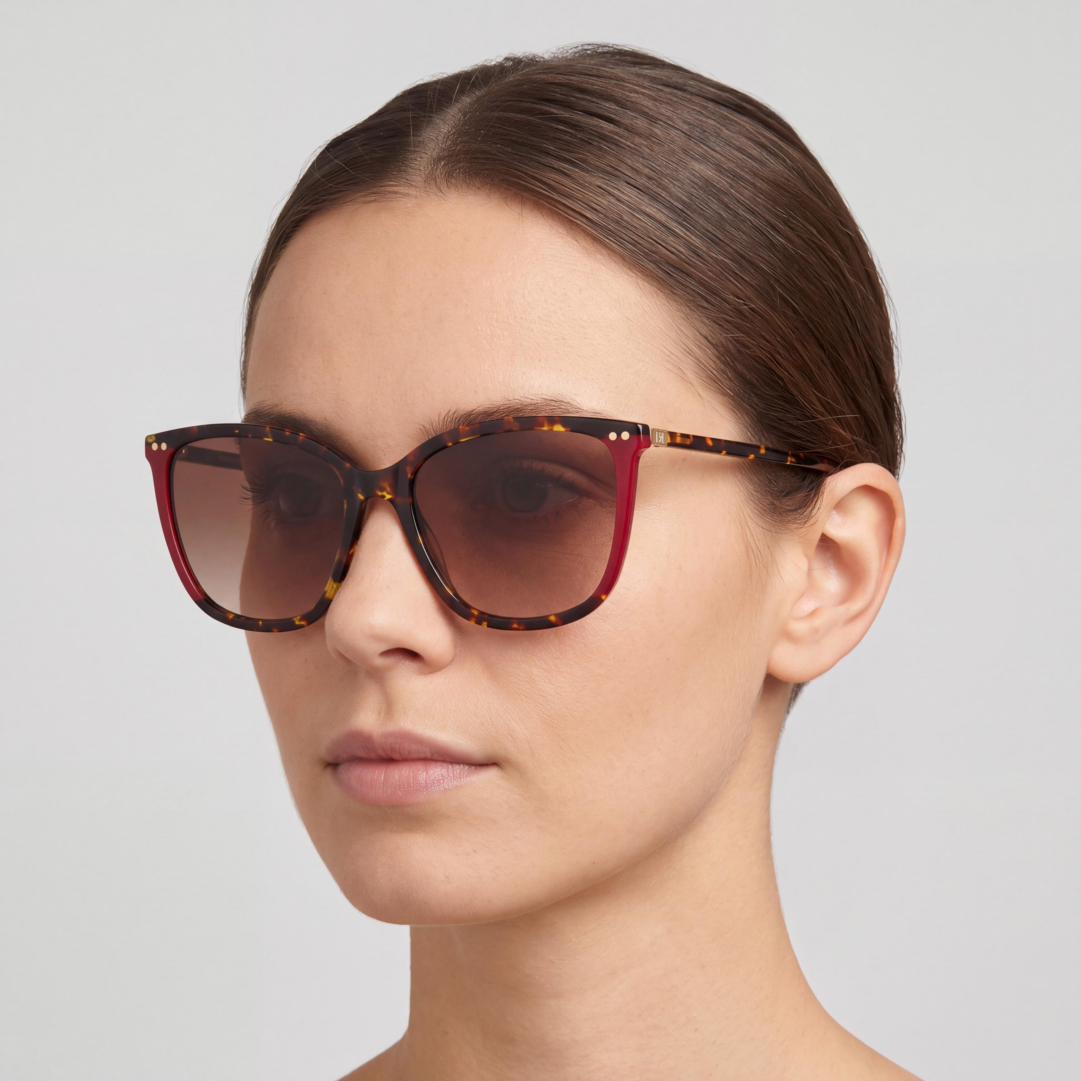 Carolina Herrera HER 0245/S Casual Women's Havana Red Light Acetate Frame Sunglasses with Brown Shaded Lenses 55mm, Photo 4