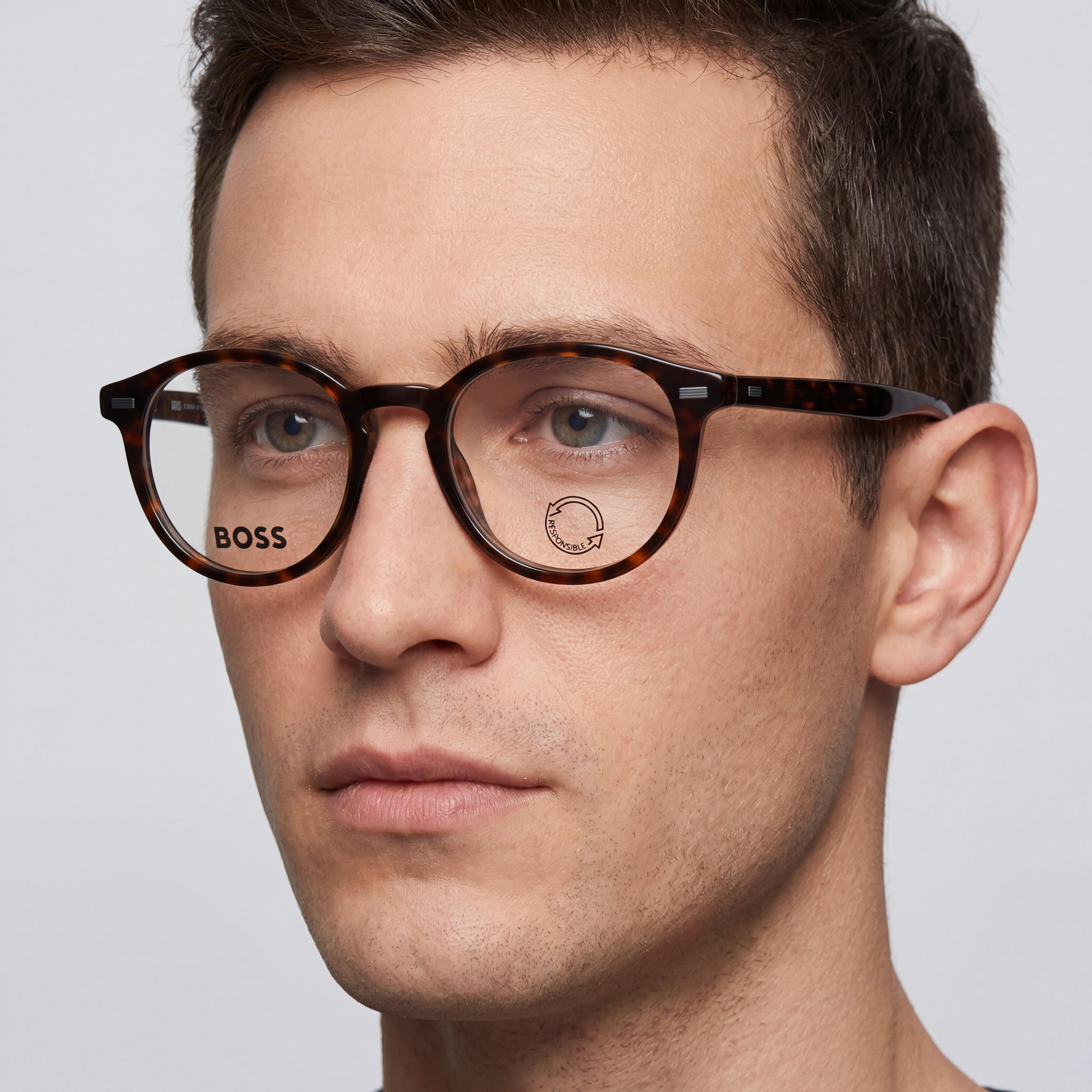 Hugo Boss Audio Systems Modern Style Unisex Acetate Havana Frame Eyeglasses with Polycarbonate Lenses 50mm, Photo 3