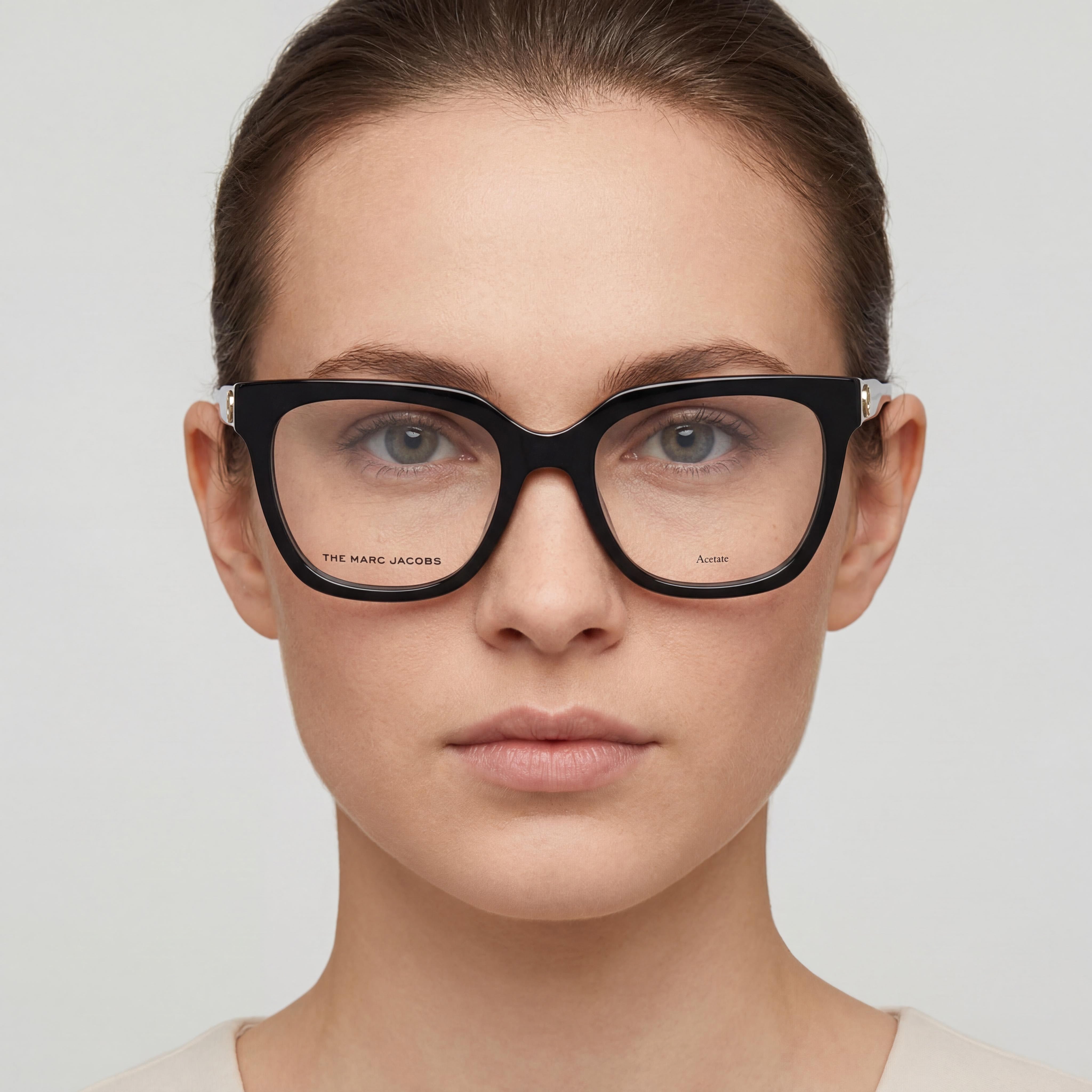 Montura de gafas ópticas Marc Jacobs Modern Style Unisex, fabricada en acetato negro, medida 52-19-140, Photo 5