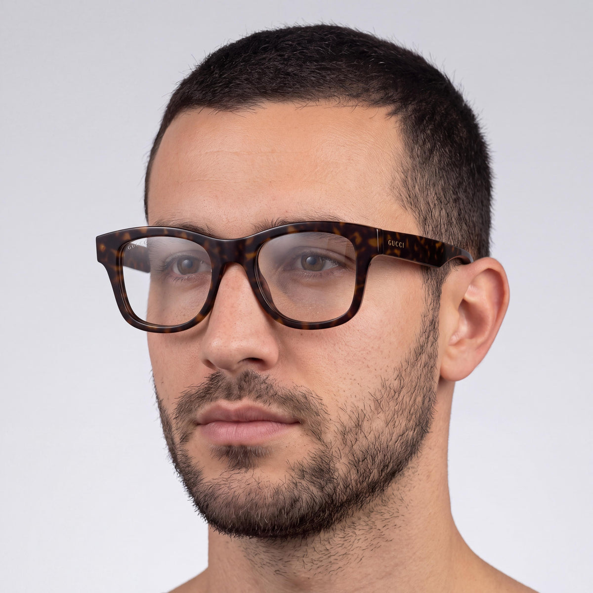 Gucci Gg1332o 005 Men's Rectangle Eco-Acetate Havana Clear Lens Eyeglasses 54mm, Photo 5