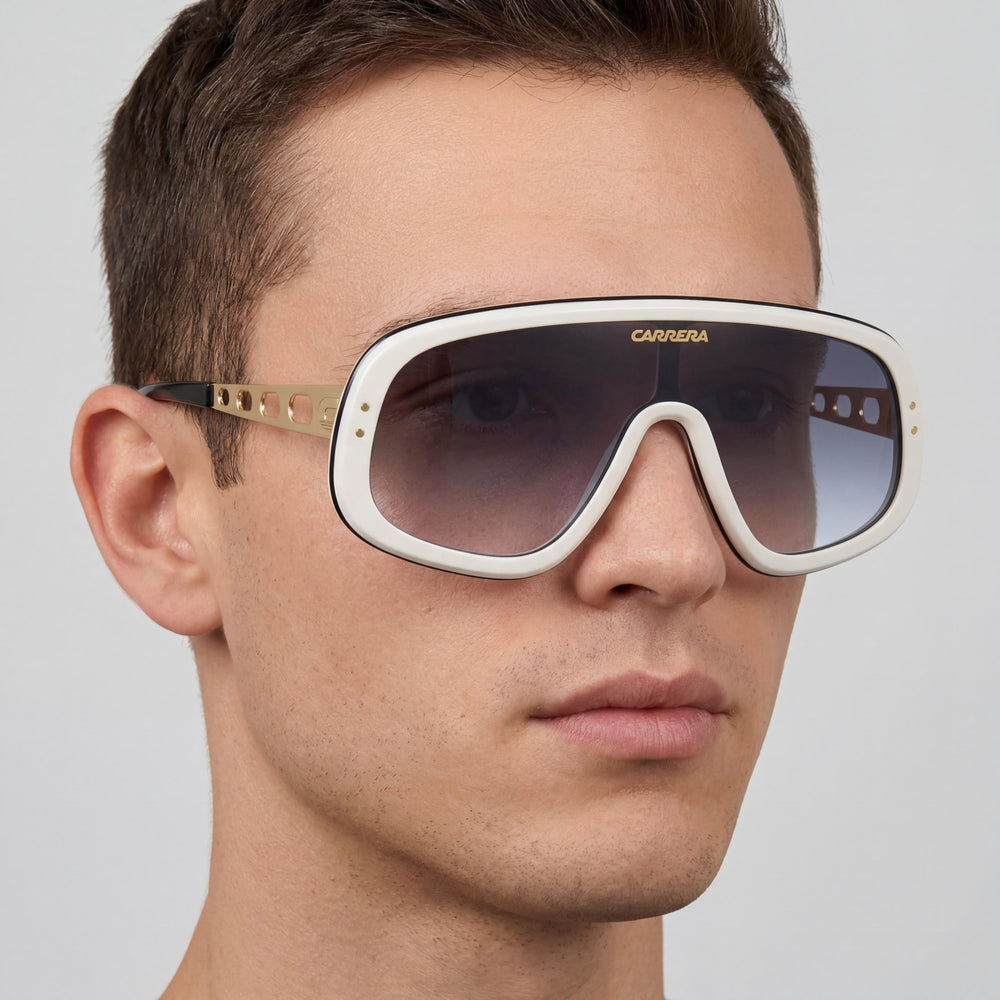 Gafas de sol Carrera modernas unisex, montura dorada, lentes azul oscuro degradadas, metal o TR90, 99/01/140