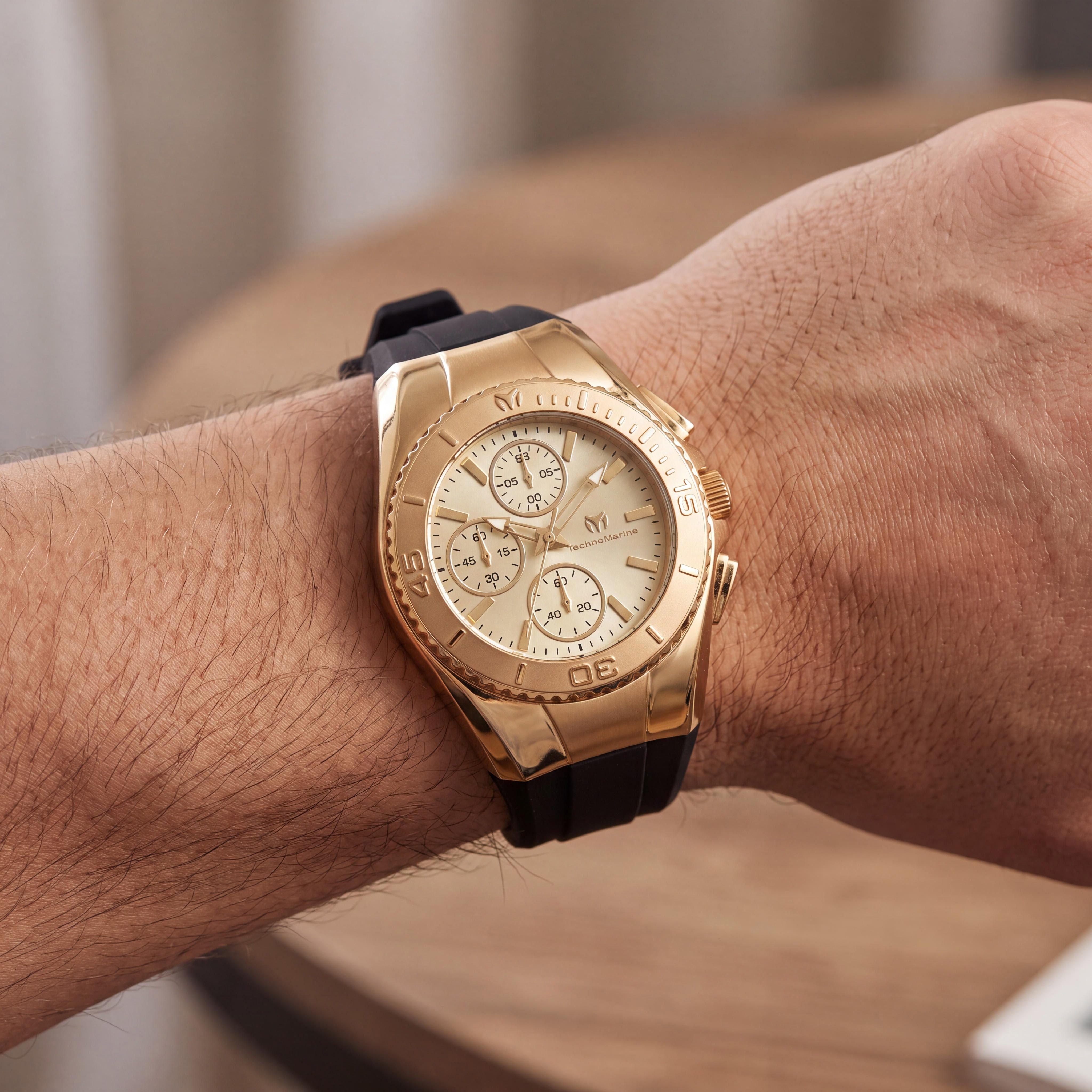 TechnoMarine Cruise Original Men's Gold Stainless Steel Chronograph Watch with Interchangeable Straps, 38MM, Photo 3