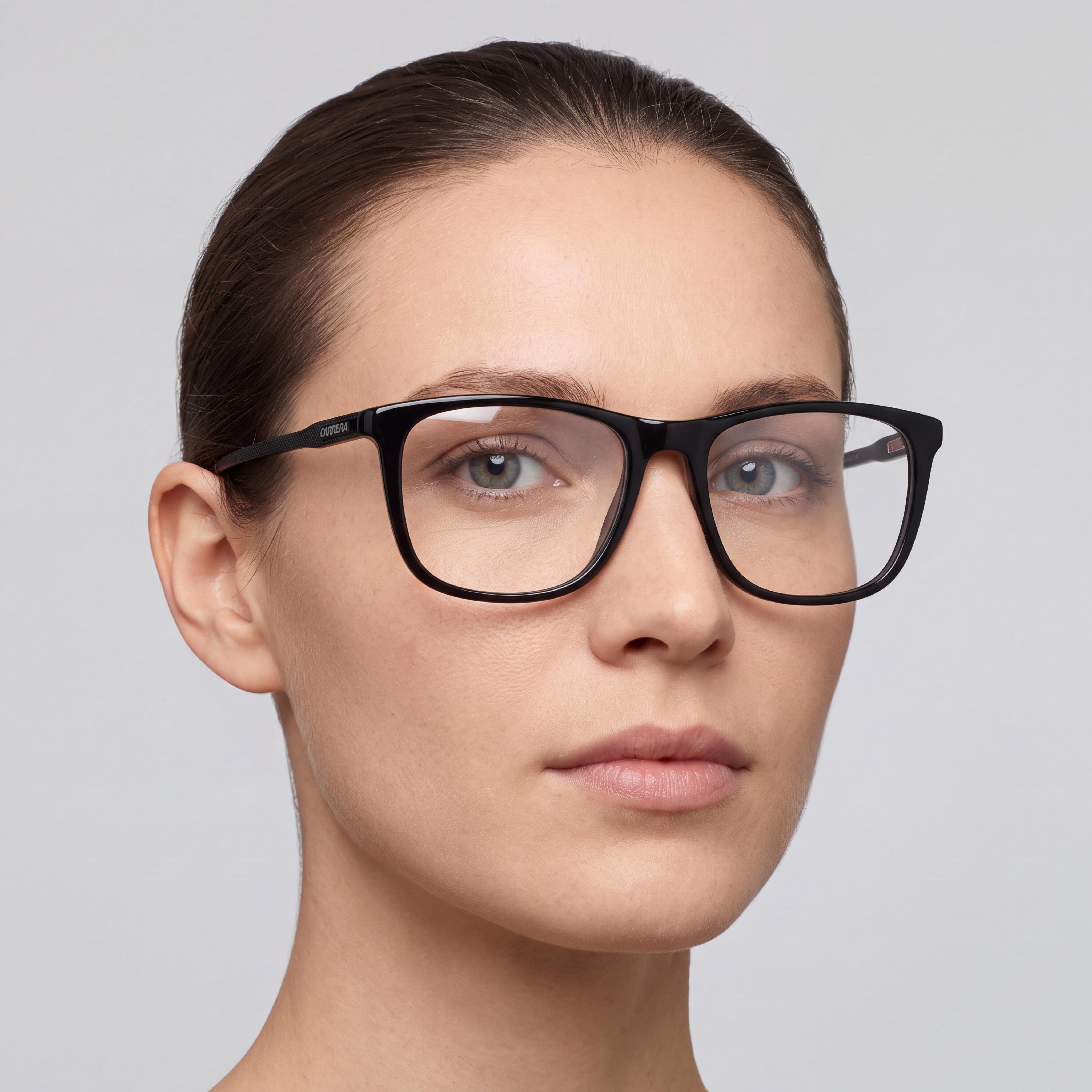 Carrera Carrera 263 Unisex Black Plastic Full Rim Rectangle Prescription-Ready Eyeglasses with Black Polycarbonate Lenses 55mm, Photo 4