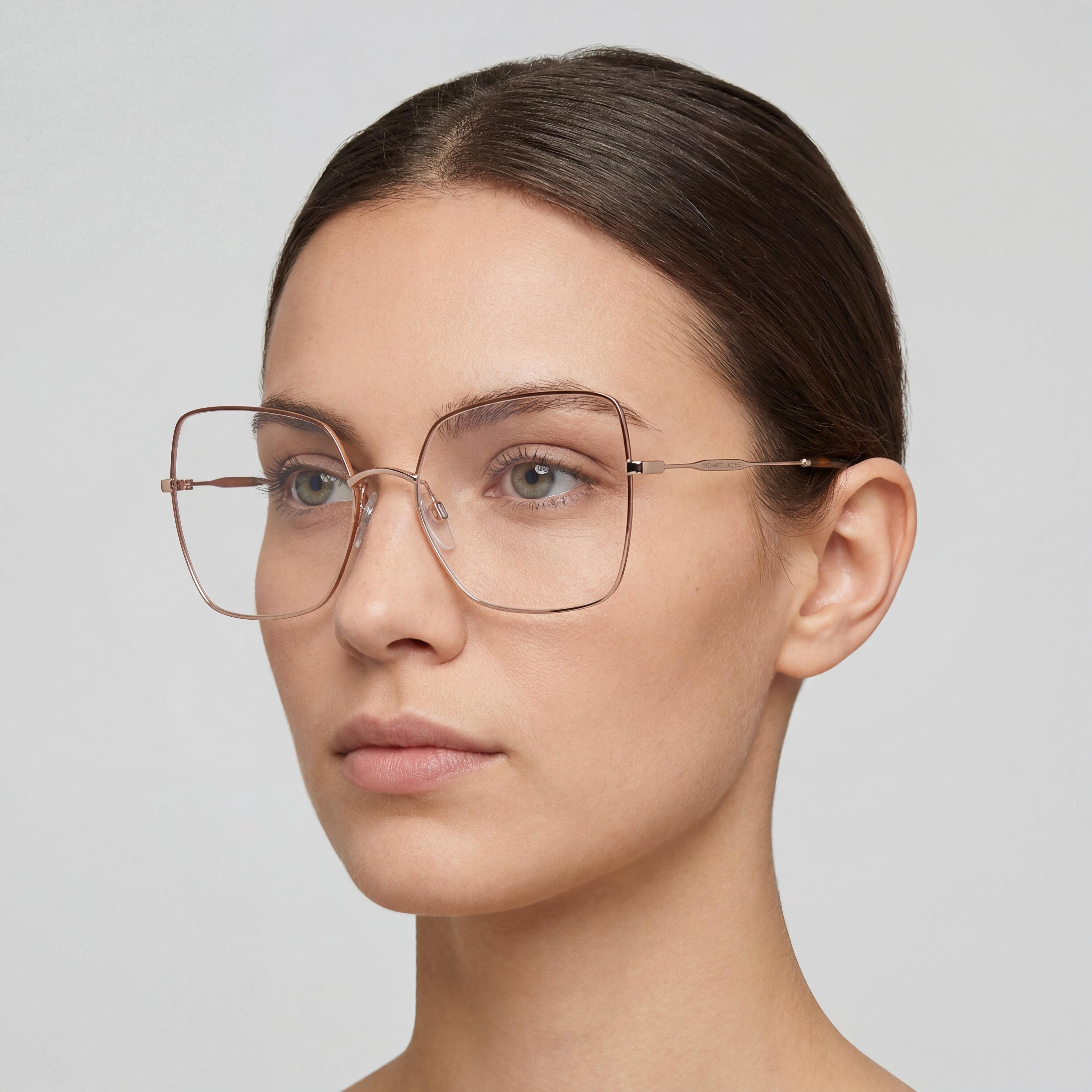 Gafas Marc Jacobs de metal dorado y marrón con montura ojo de gato y lentes de policarbonato para mujer, 57 mm, Photo 3