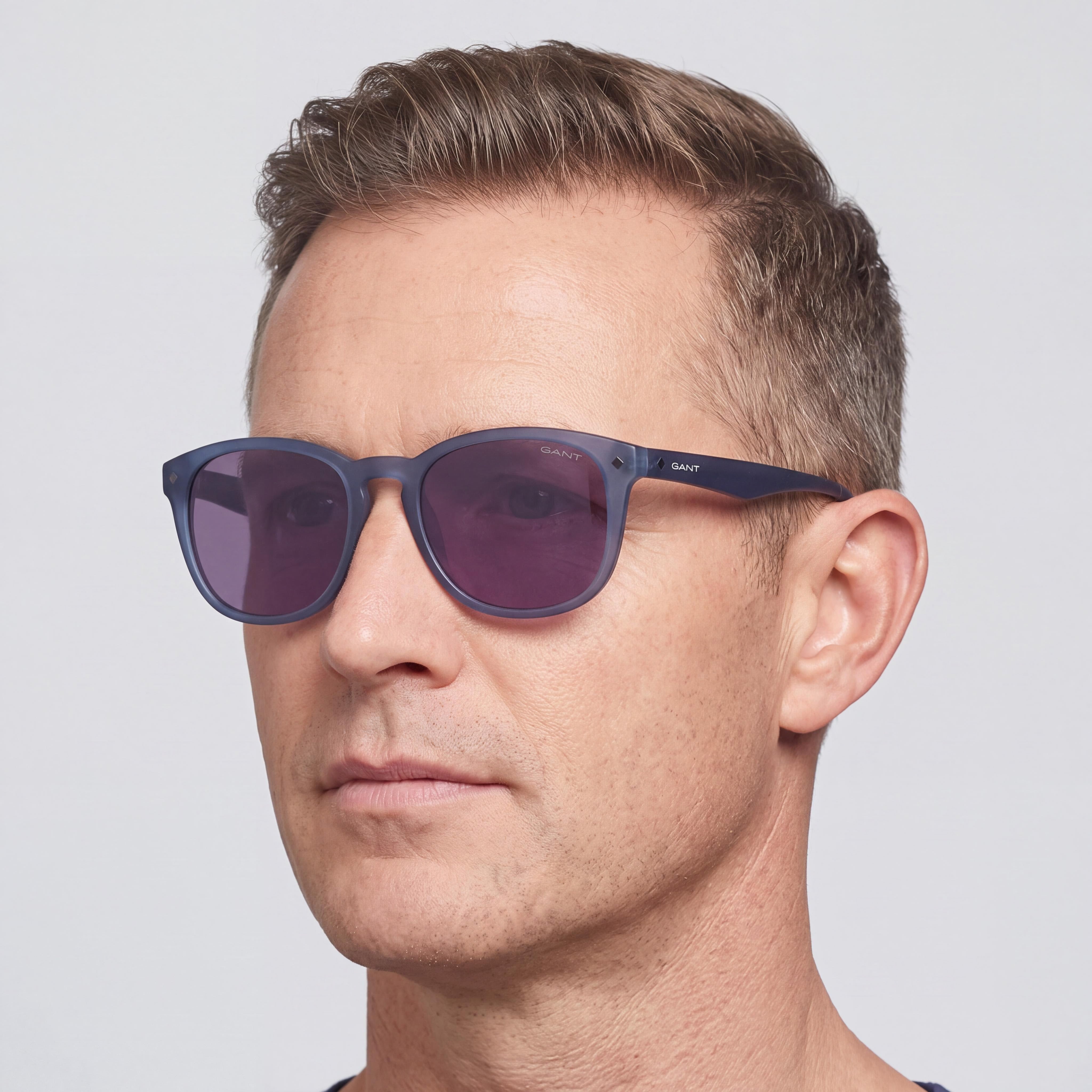 GANT GA7054 5791A Men's Blue Plastic Frame Sunglasses with Blue Glass Lenses, UV Protection, 20-140mm, Photo 4