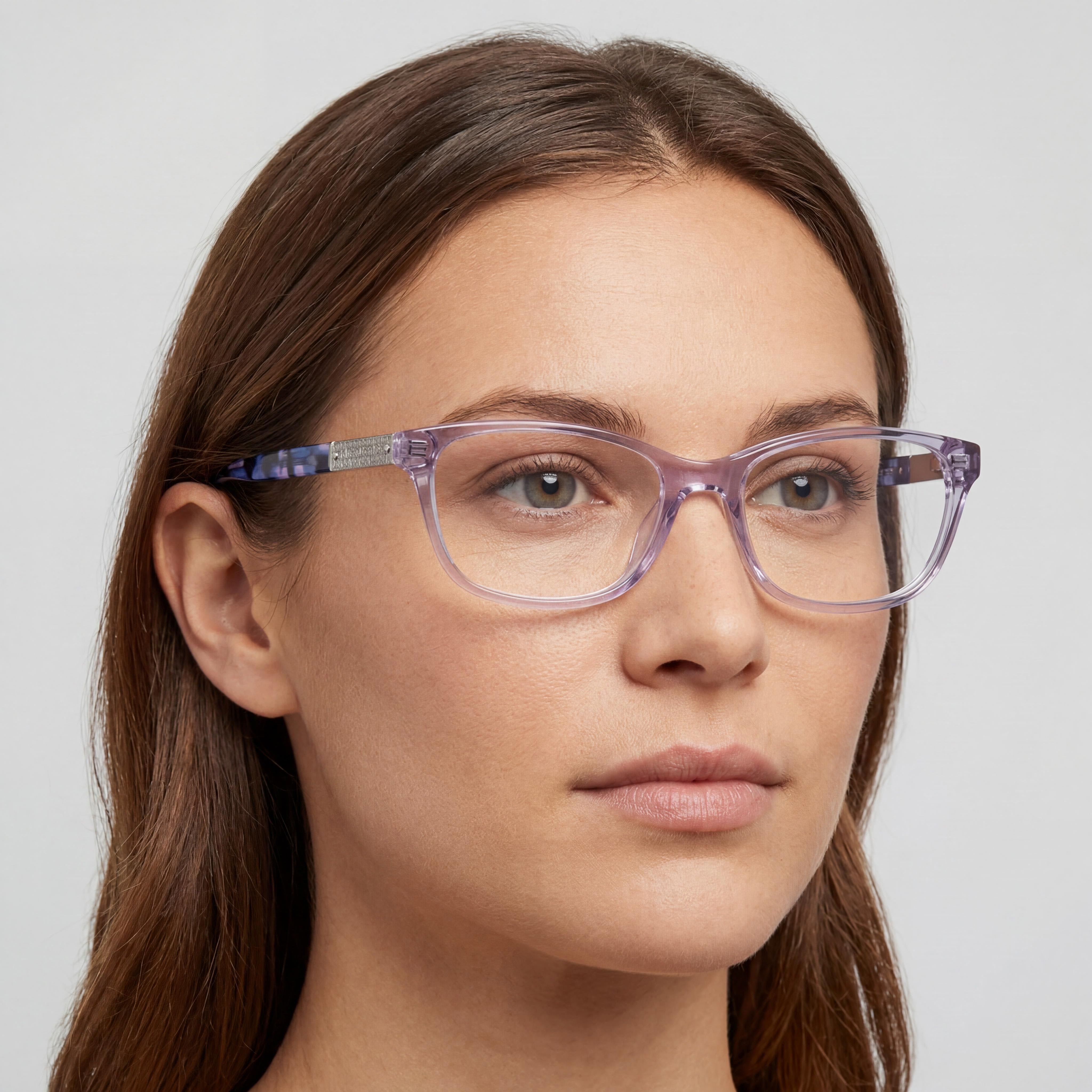 kate spade new york 106179 Classic Eyeglasses for Unisex, Transparent Lilac Violet Acetate Frame, 51mm Lens Width, Photo 4