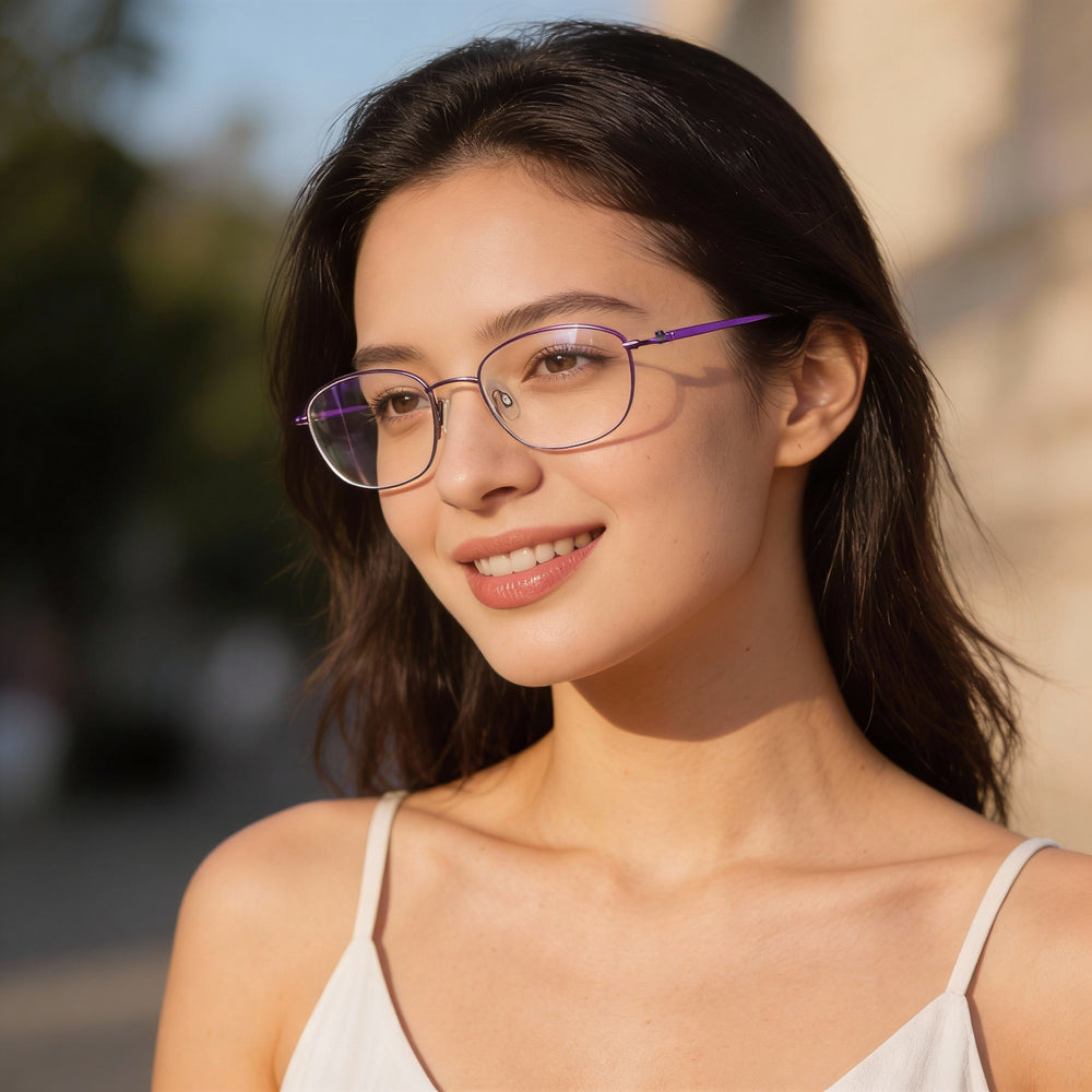 Flexon Modern Unisex Cat-Eye Optical Eyeglasses, Flexible Flexon Frame Material, Plum Color, 52-19-145