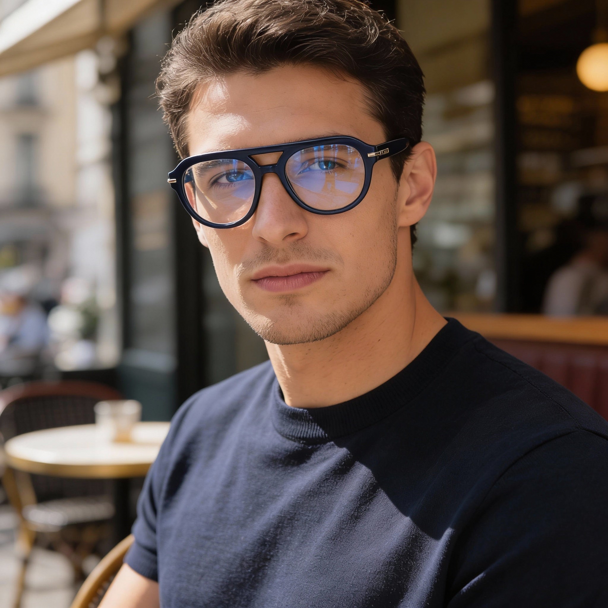 Ferragamo Sf3016 Men's Blue Metal Frame Polarized Sunglasses with Clear Polycarbonate Lenses 54-18-145mm, Photo 5