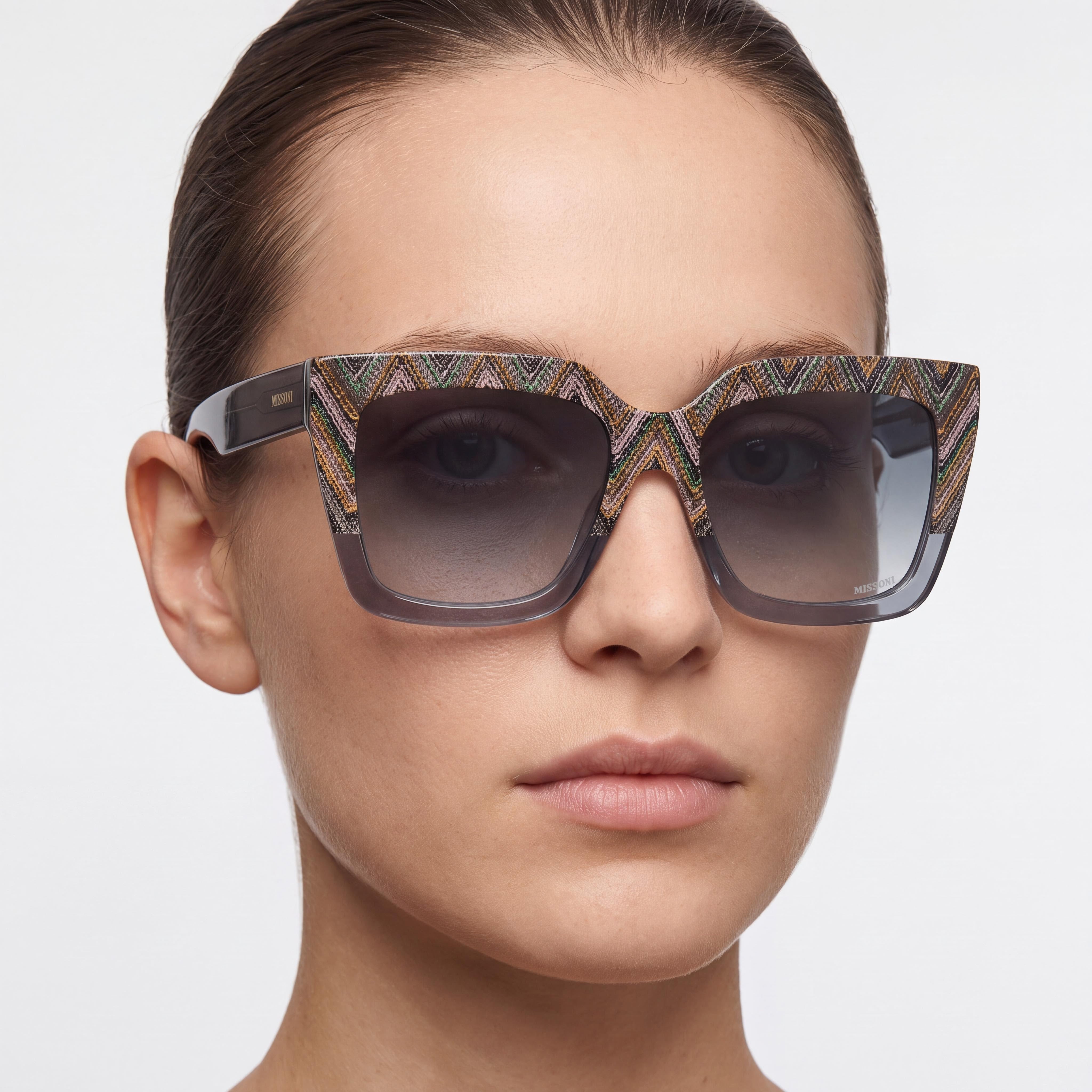 M Missoni MIS 0147/S Unisex Plastic Grey Pattern Green Blue Shaded Frame Dark Grey Gradient UV Protected Sunglasses 55mm, Photo 4