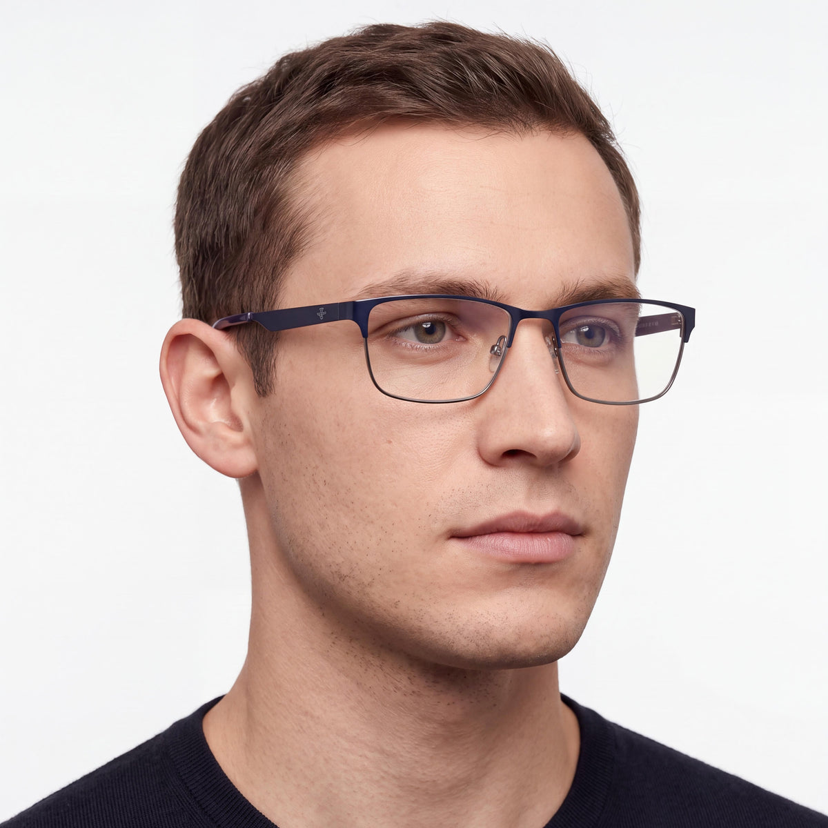 GANT Ga3295 Gafas para unisex con montura de metal azul, lentes transparentes polarizadas, 52 mm de ancho de lente, Photo 3