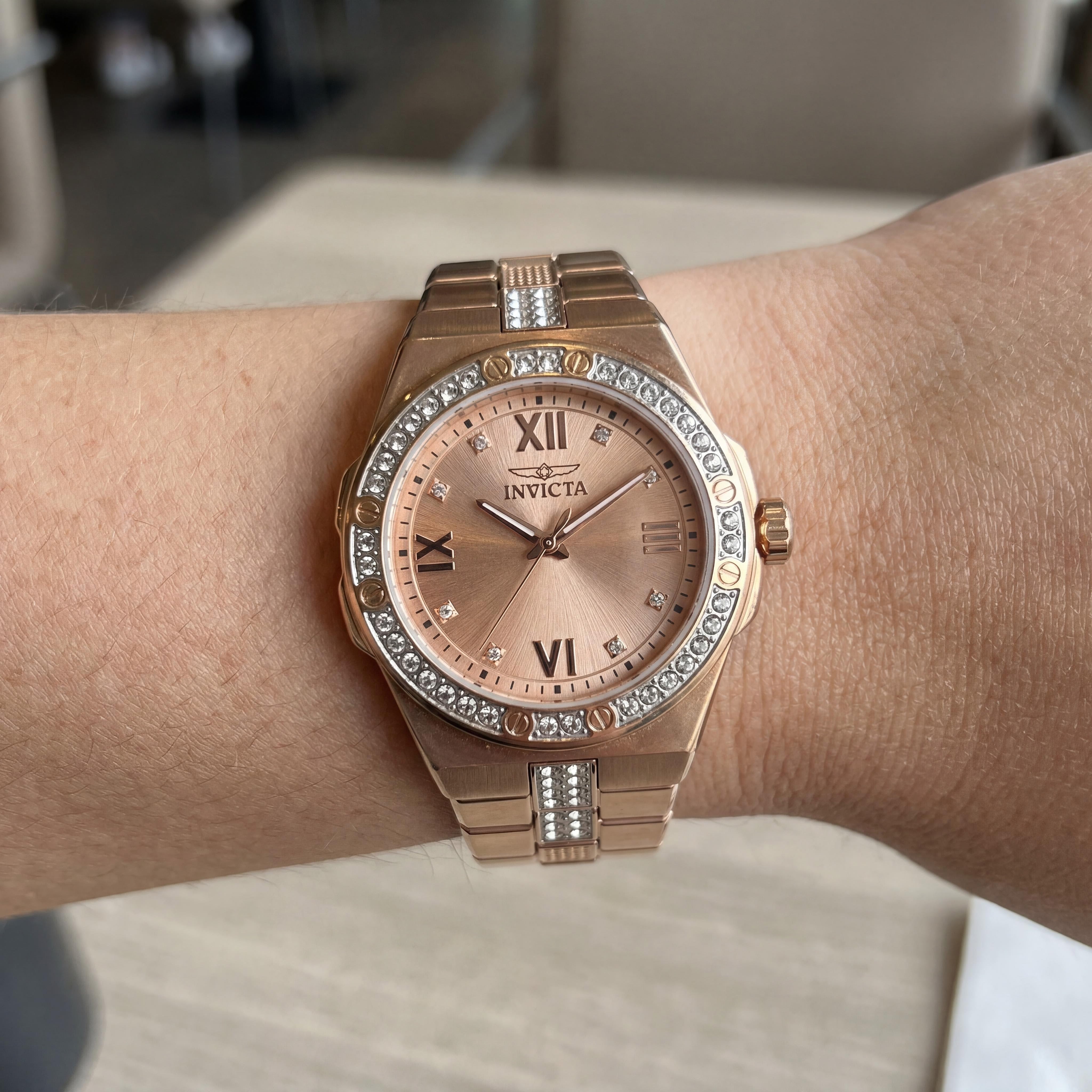 Invicta Specialty 50190 Reloj de Cuarzo para Mujer con Esfera Oro Rosa, Caja y Brazalete de Acero Inoxidable, 34mm, Photo 4