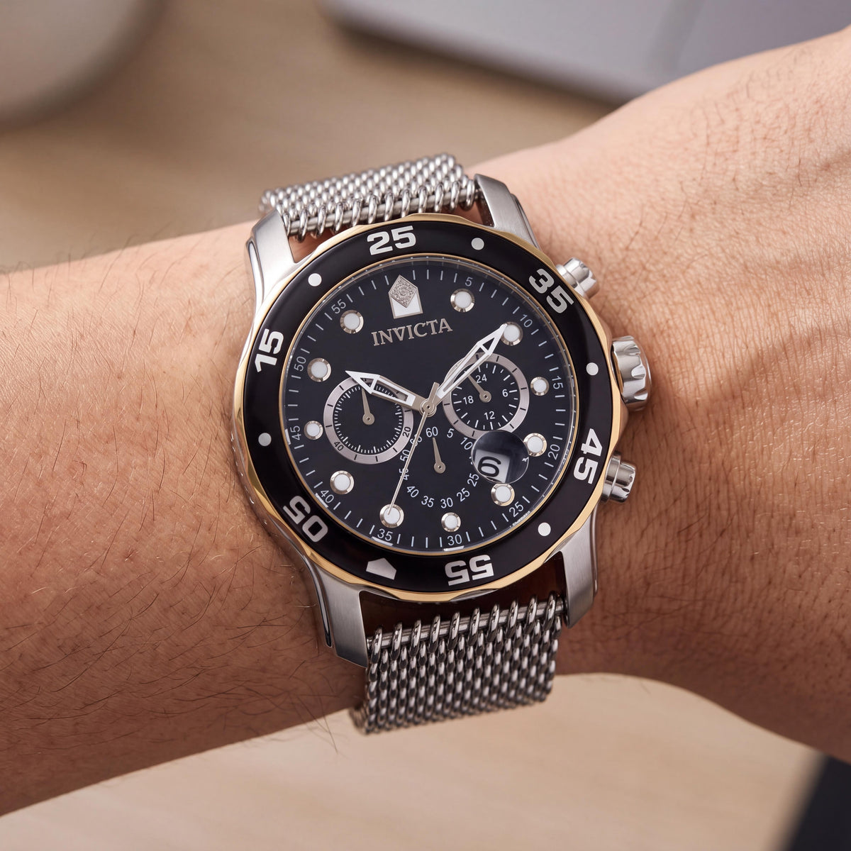 Invicta Pro Diver 48073 Men's Black Dial Stainless Steel Bracelet Quartz Watch 48mm, Photo 4