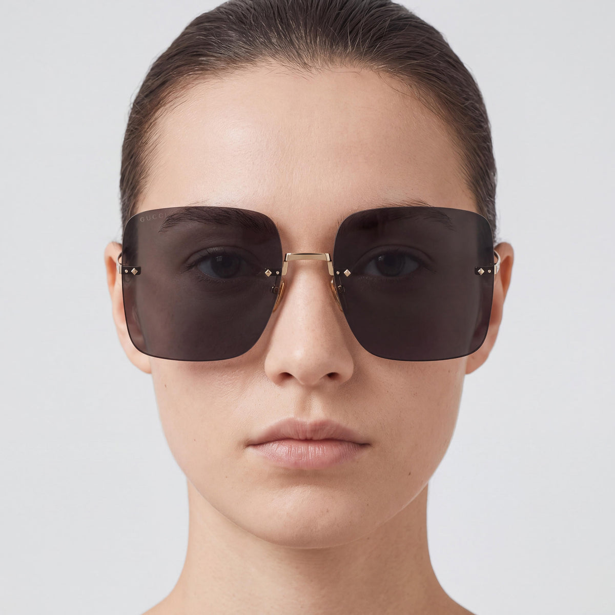 Gucci Gg1147s Unisex Prescription-Ready Sunglasses Gold Grey with Dark Grey Non-Polarized UV Protection Lenses, 62mm, Photo 4