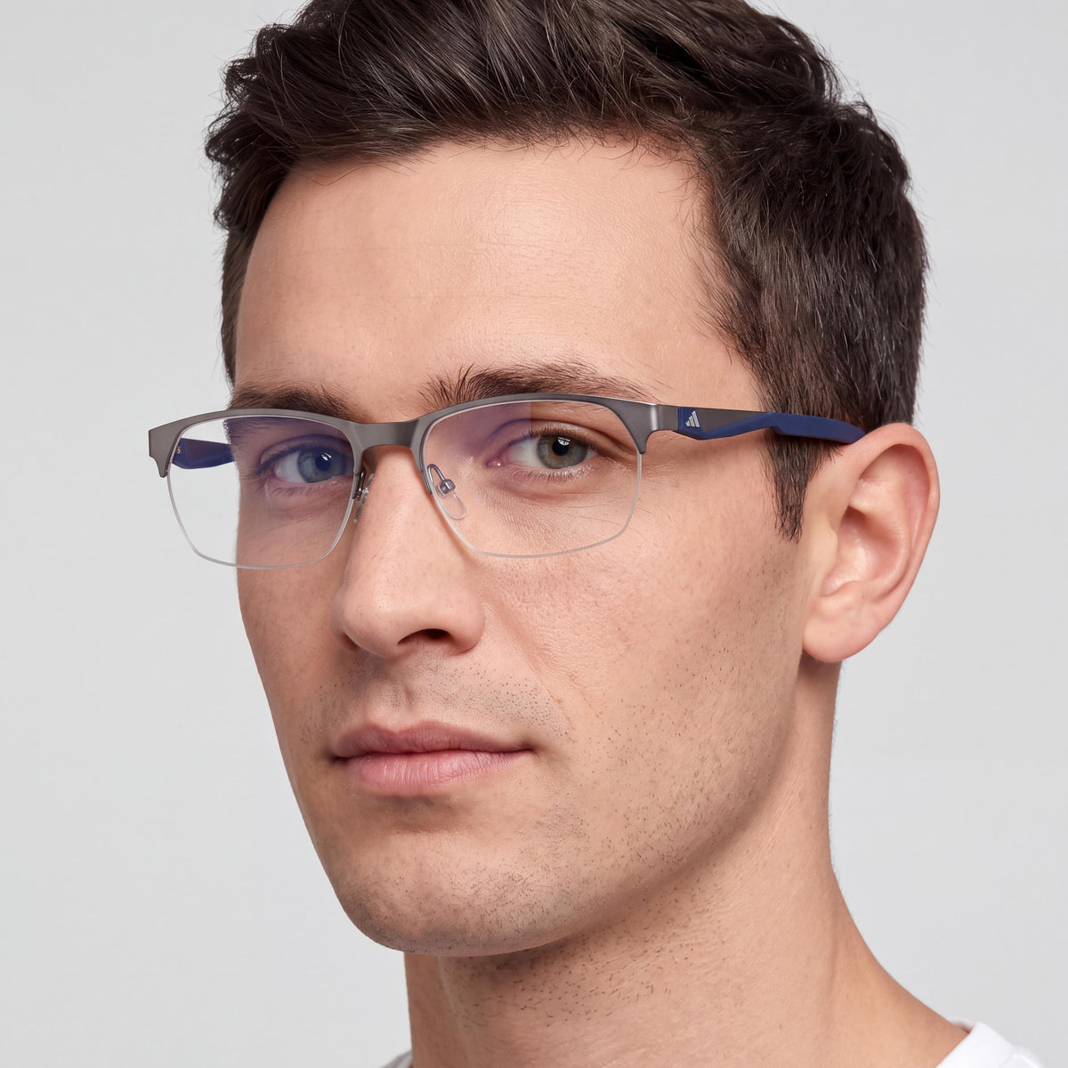 adidas Modern Men's Eyeglasses with Matte Black Frame, featuring a 56mm Lens Width, 17mm Bridge Width, and 140mm Temple Length, Photo 4