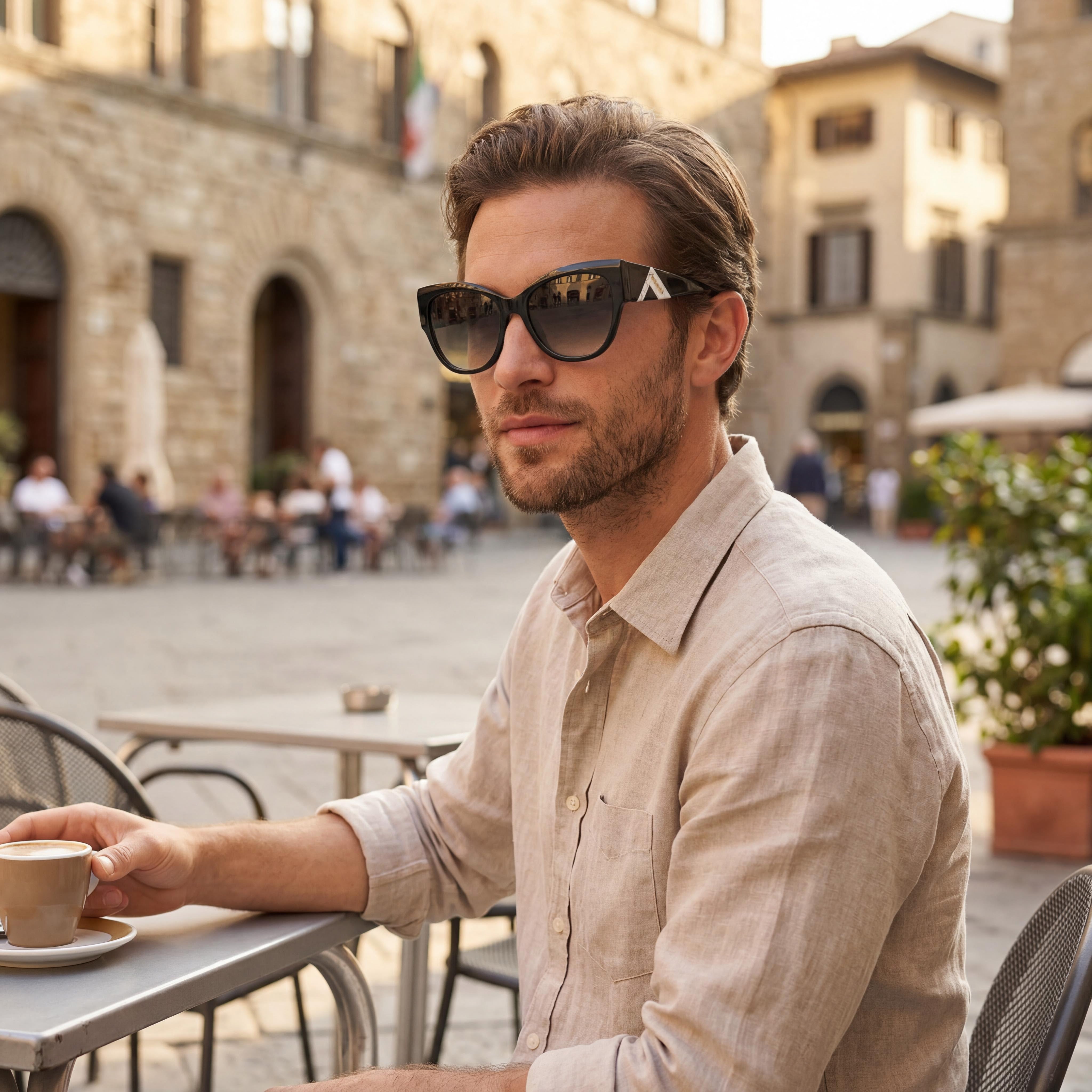 M Missoni Gafas de sol casuales para hombre de acetato negro sin polarizar de 57 mm, Photo 5