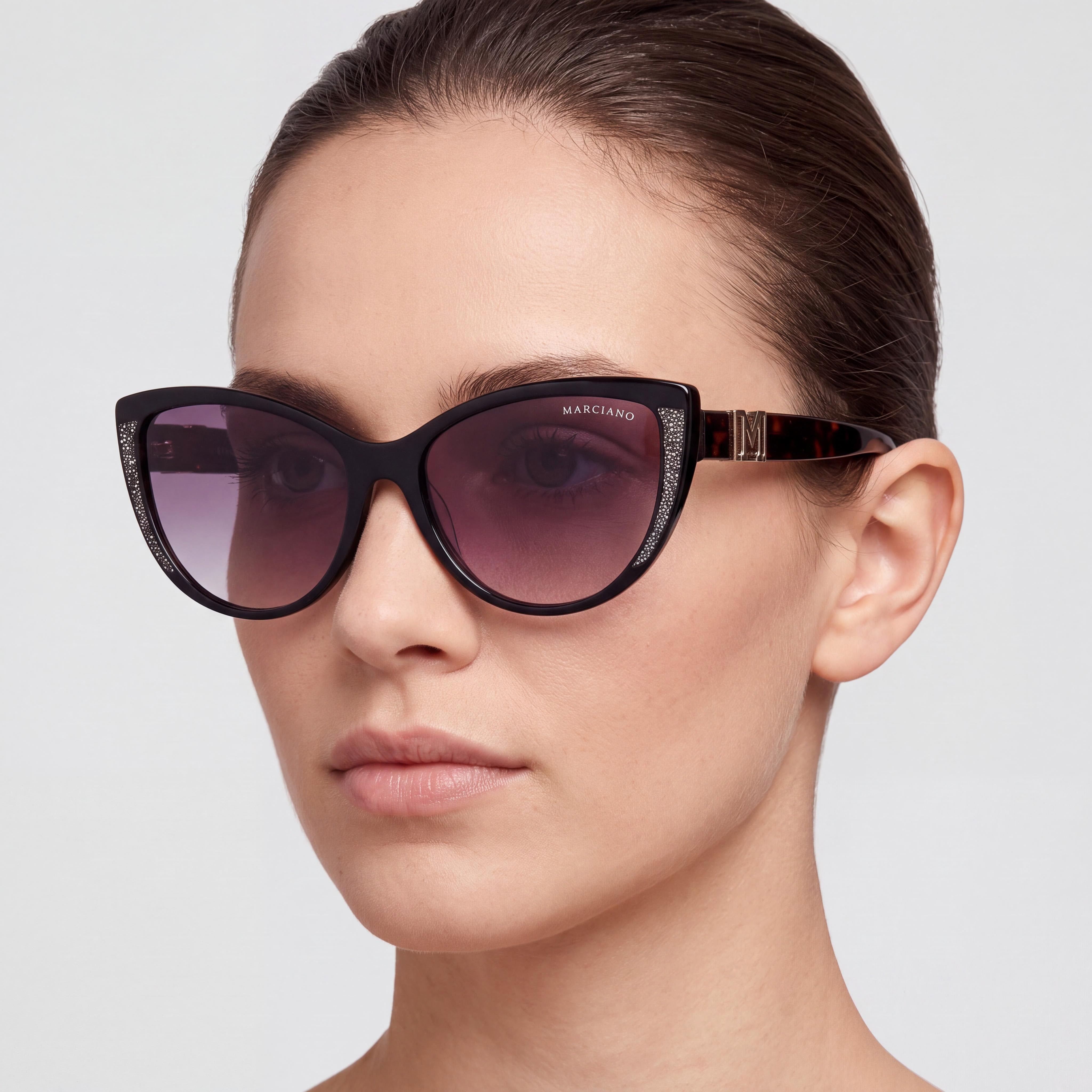 GUESS by Marciano Gm00011 Women's Frame Color Black Dark Havana Frame Material Plastic Eyeglasses Size 58-17-140, Photo 4
