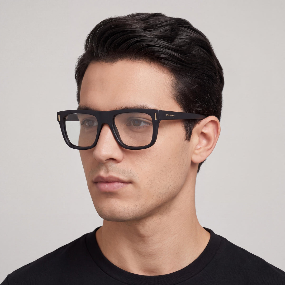 Salvatore Ferragamo Sf2997 Men's Black Acetate Optical Eyeglasses with Classic Frame Style, 55mm Lens Width, Photo 4