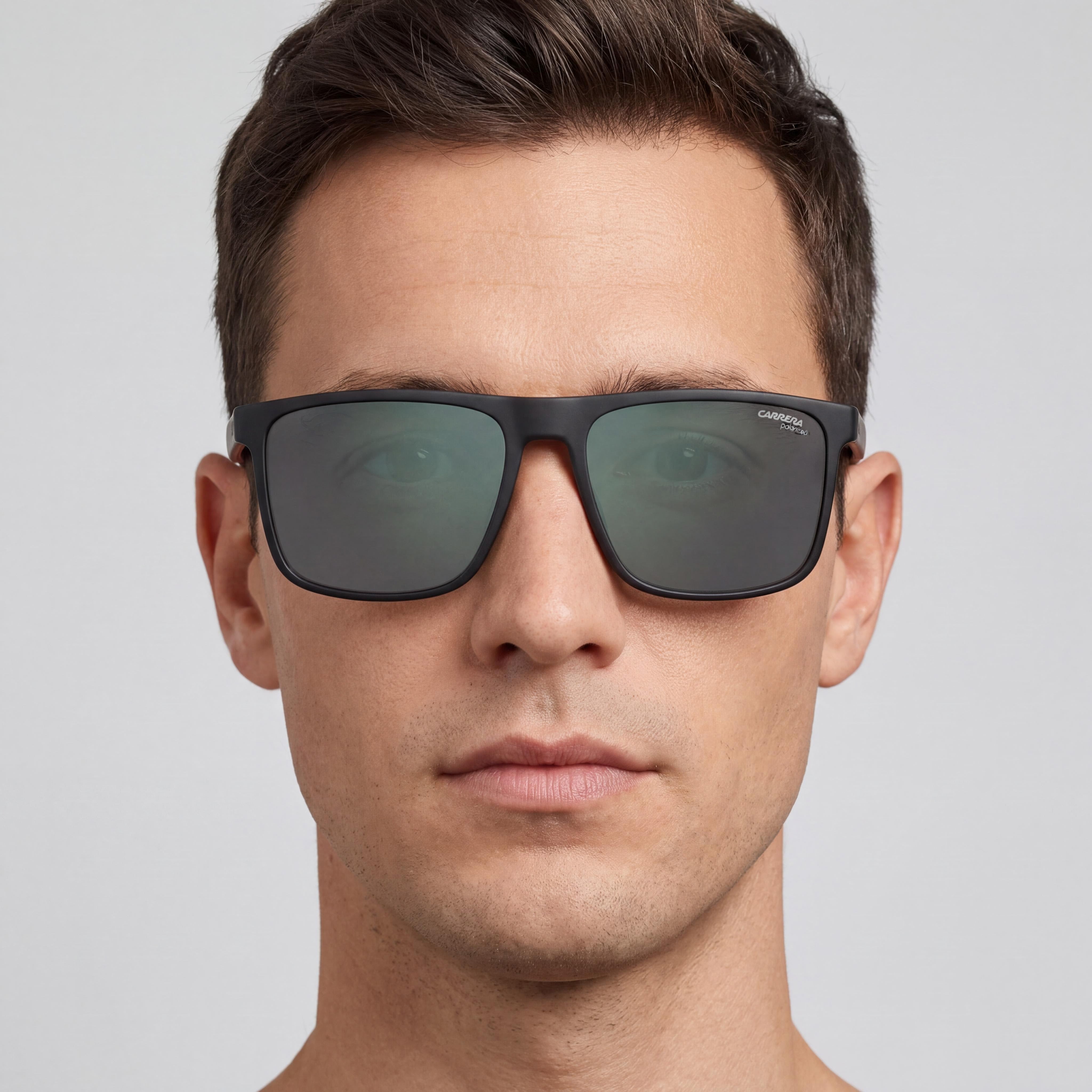 Gafas de sol rectangulares polarizadas de plástico Carrera 8064/S para hombre, color negro, rojo, verde y gris, alto contraste, 57 mm, Photo 5