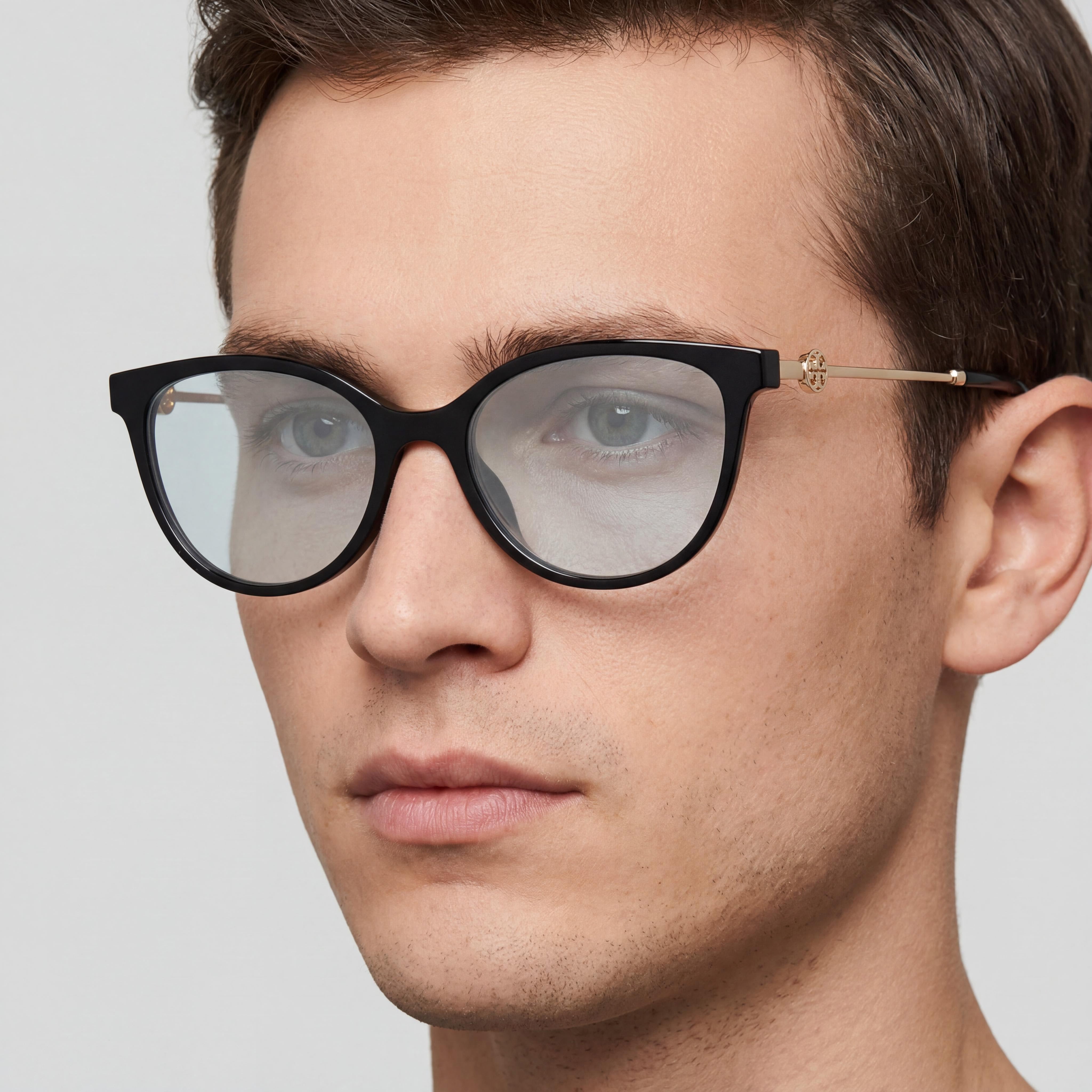 Tory Burch Miller Phantos Ty 2149u Men's Black Acetate Round Frame Eyeglasses with Clear Plastic Lenses 53mm, Photo 5
